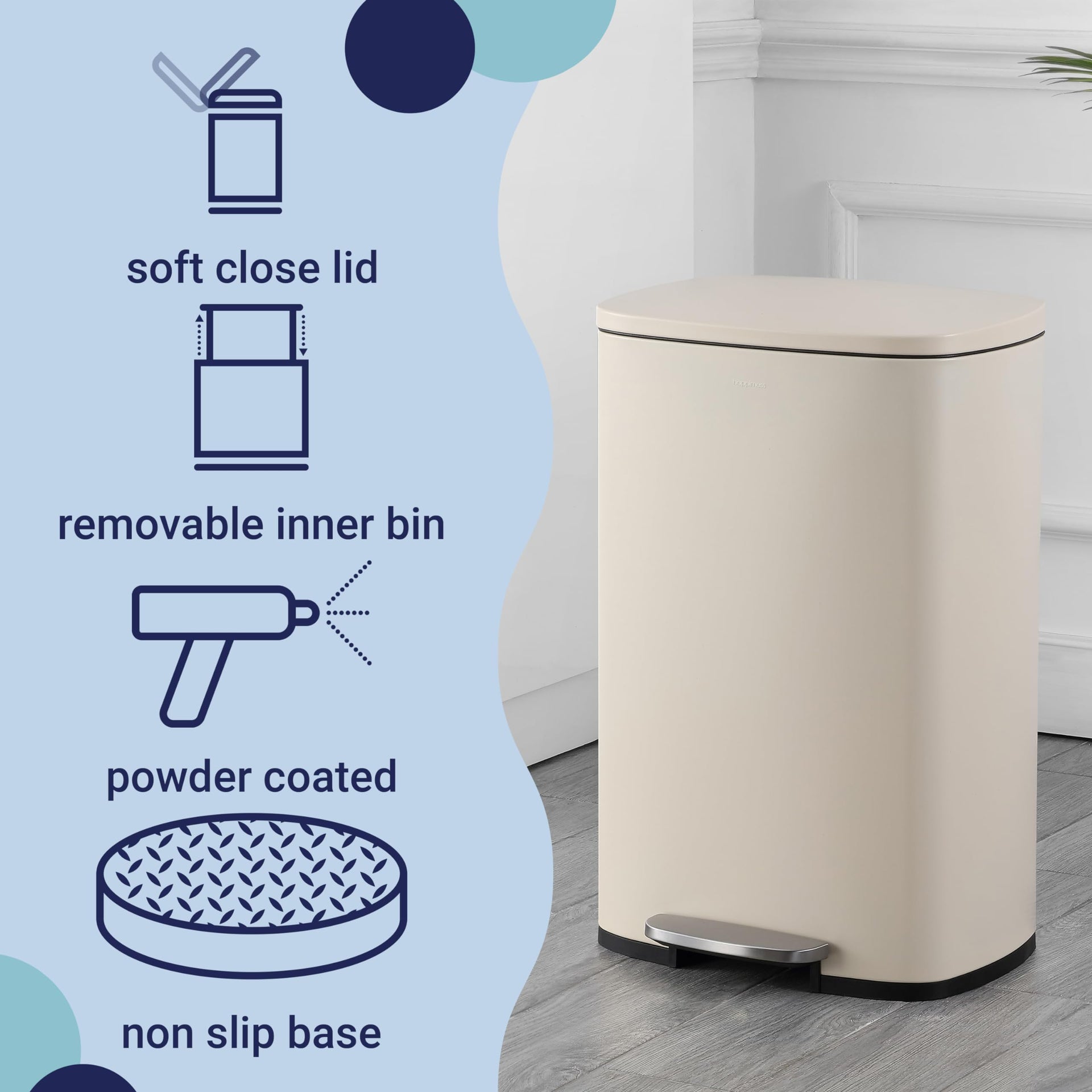 Connor 2 Piece Iron Trash Can (2 Count)