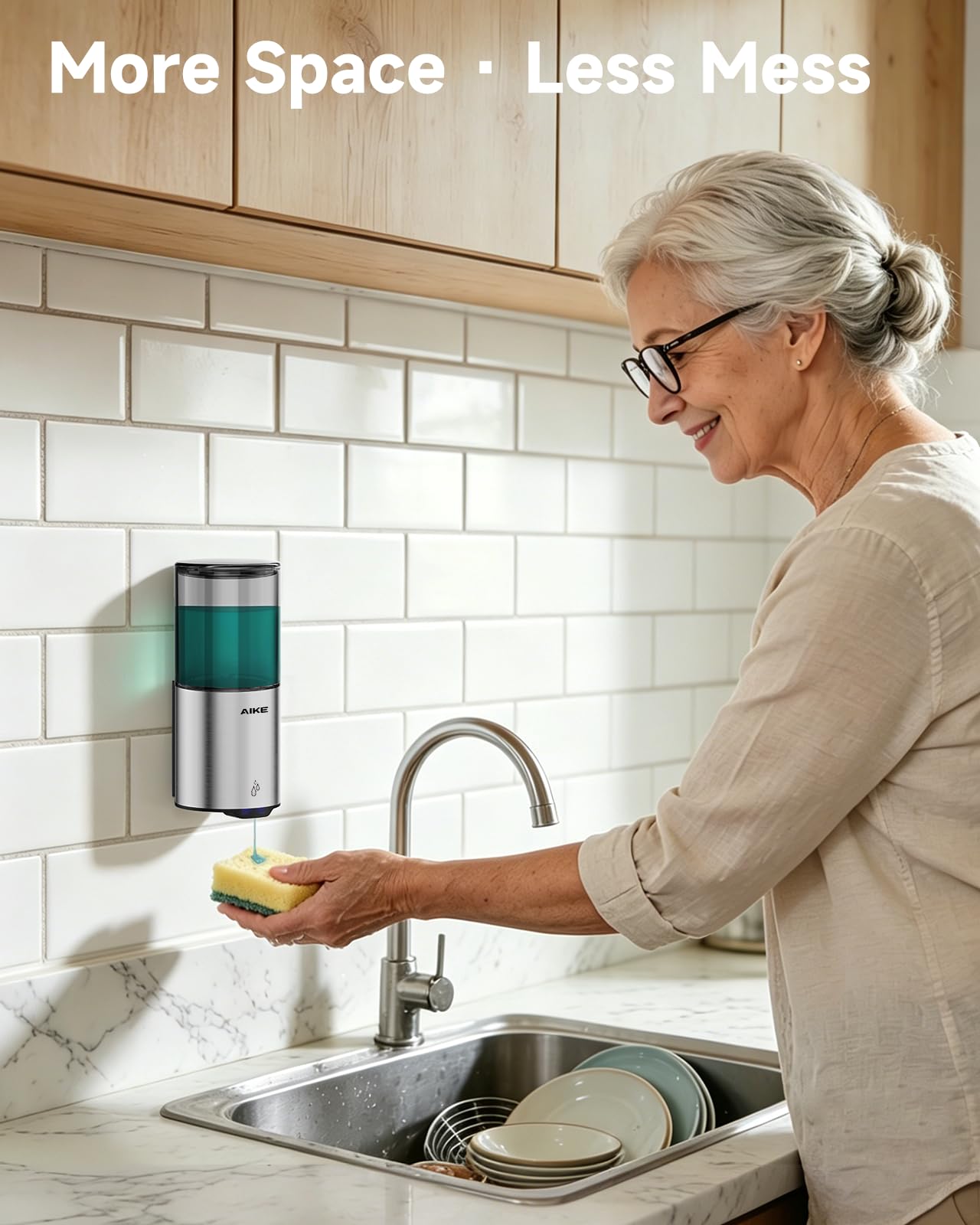 Automatic Soap Dispenser IPX7 Waterproof 13.5oz Stainless Finish