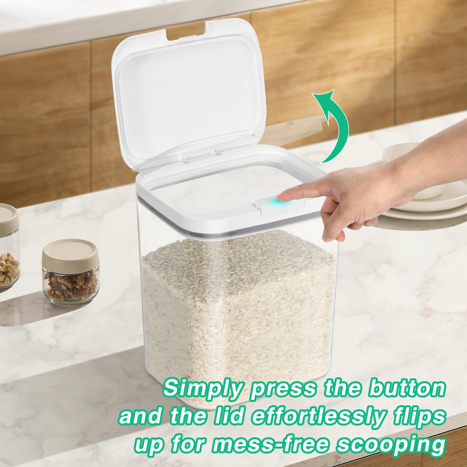 11 Lbs Rice Storage Container 5.8Qt Flour Sugar Containers with Flip