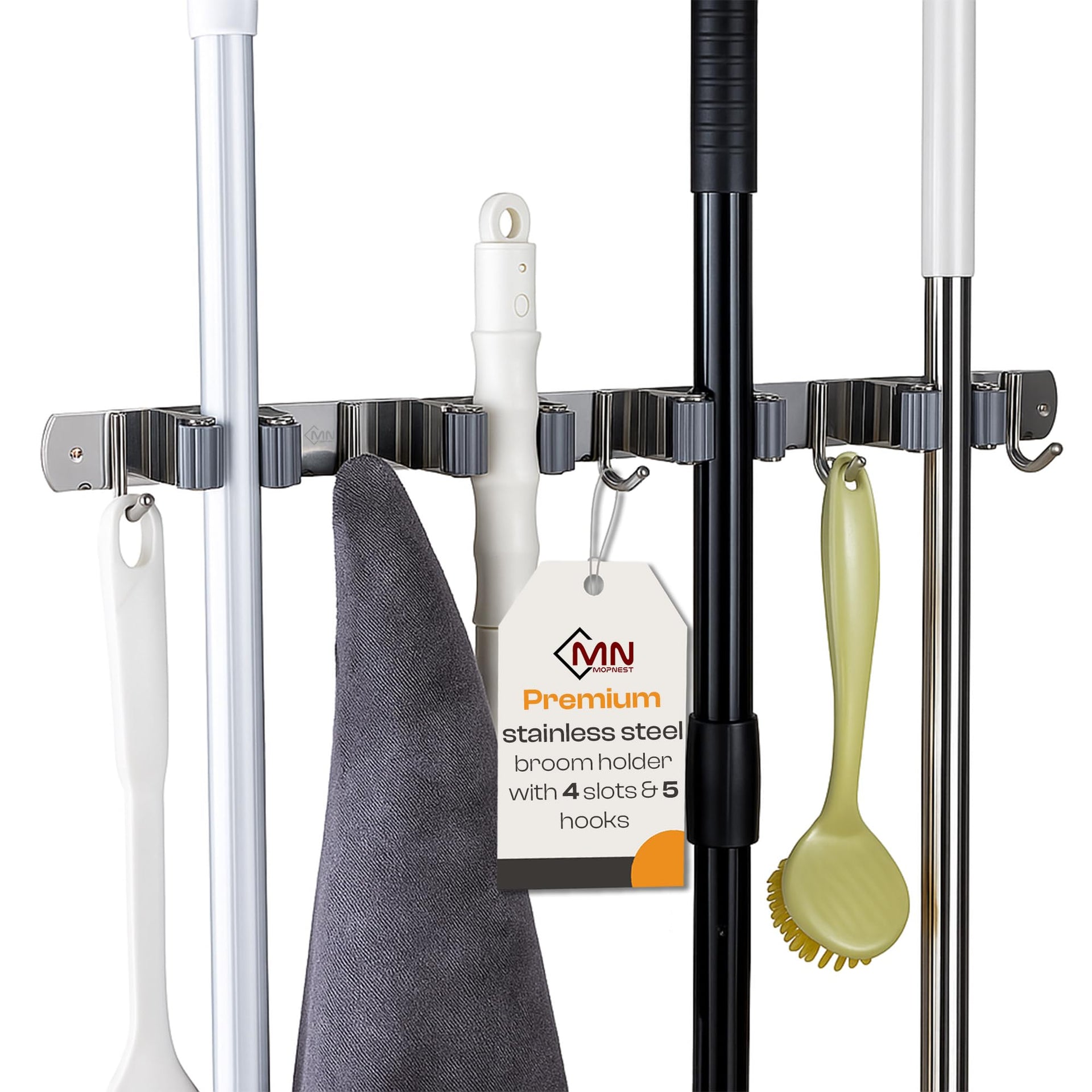 Stainless Steel Broom Holder Wall Mount
