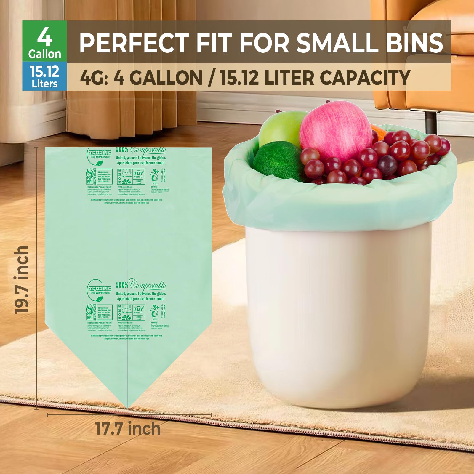 Compostable Trash Bags (80 Count)