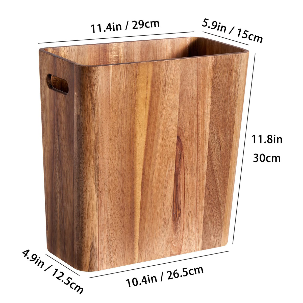3 Gallons Wooden Wastebaskets