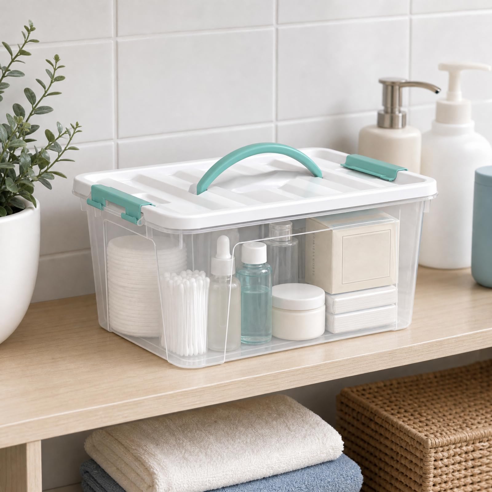 14 Qt Clear Storage Bin with Lid