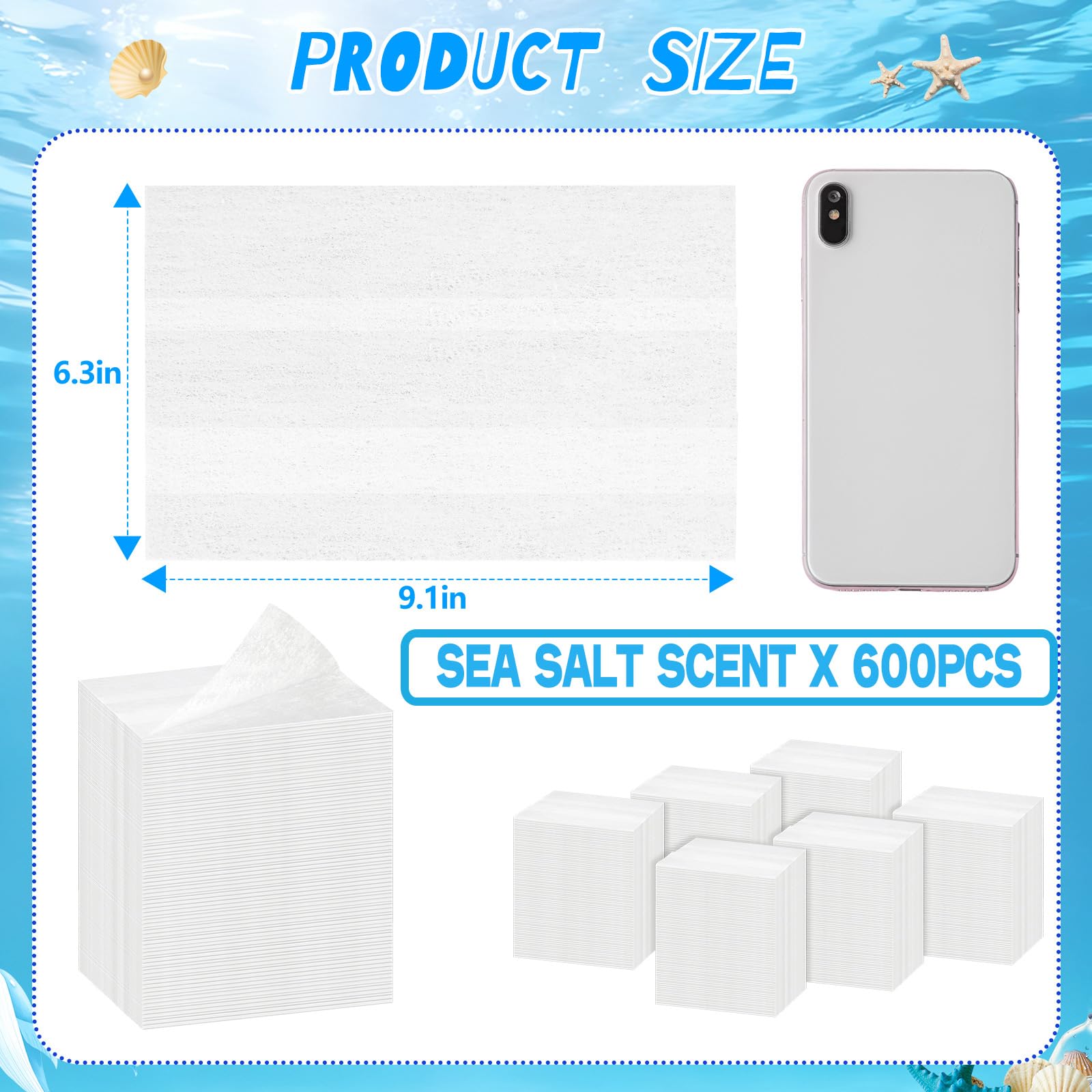 600 Count Dryer Sheets Bulk Fabric Softener Ocean Breeze Scent Dryer Sheets Naturally Softens and Removes Static Cling