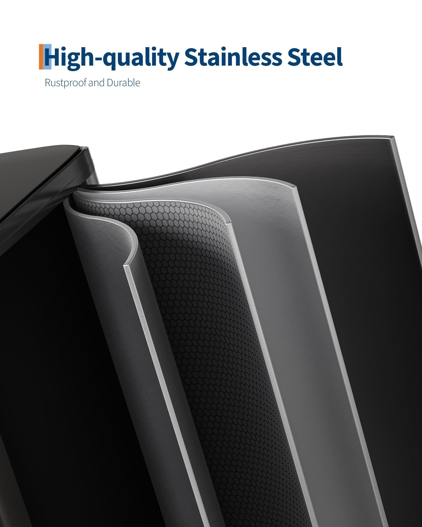 2 x 10.6 gal Stainless Steel Double Trash Can with Lid for Kitchen