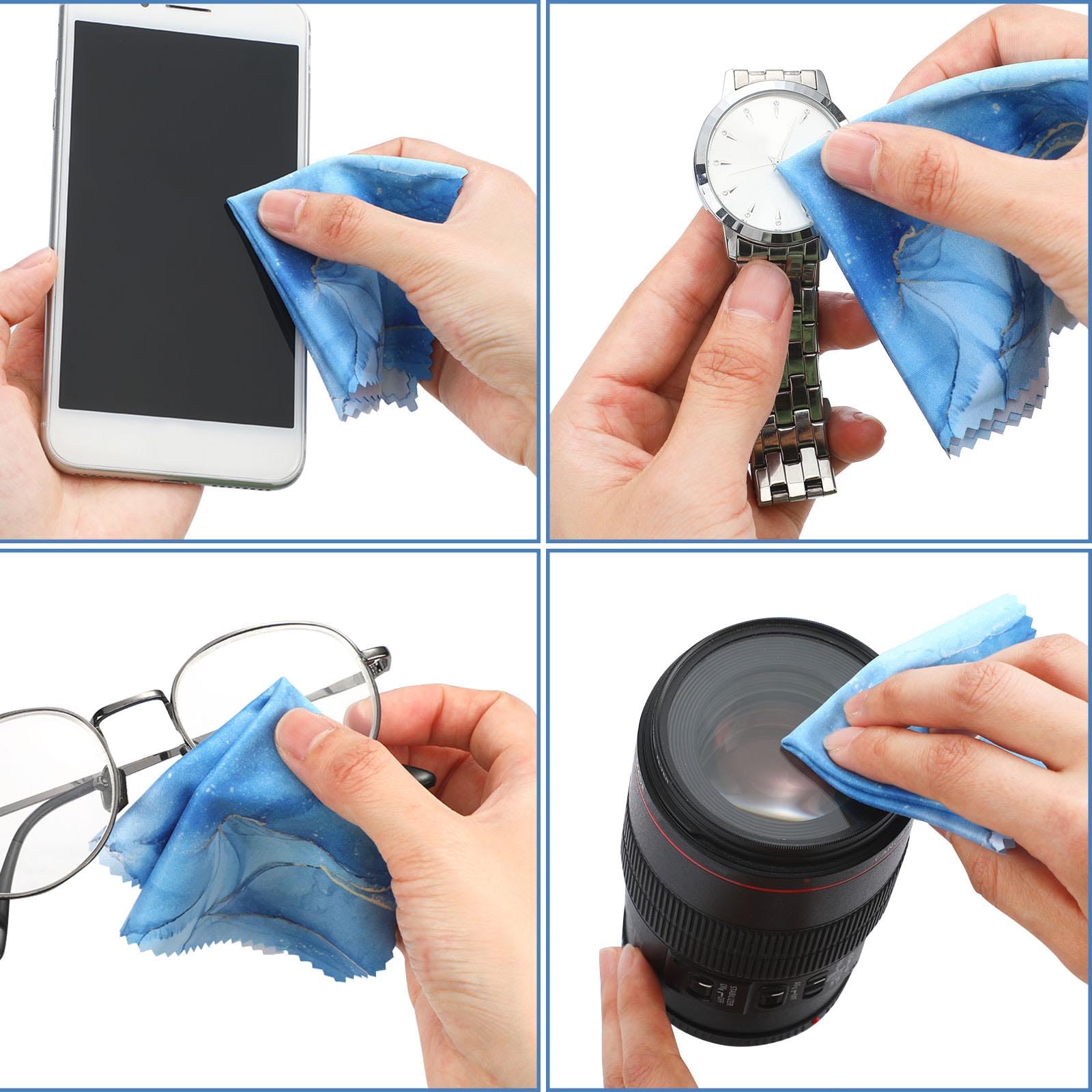 20 Pcs Microfiber Cleaning Cloth Cute Marble Design Microfiber Cloth Soft Gifts Multicolor Glasses Cleaner Wipes for Eyeglasses Camera Lens Cell Phone Screens Glasses