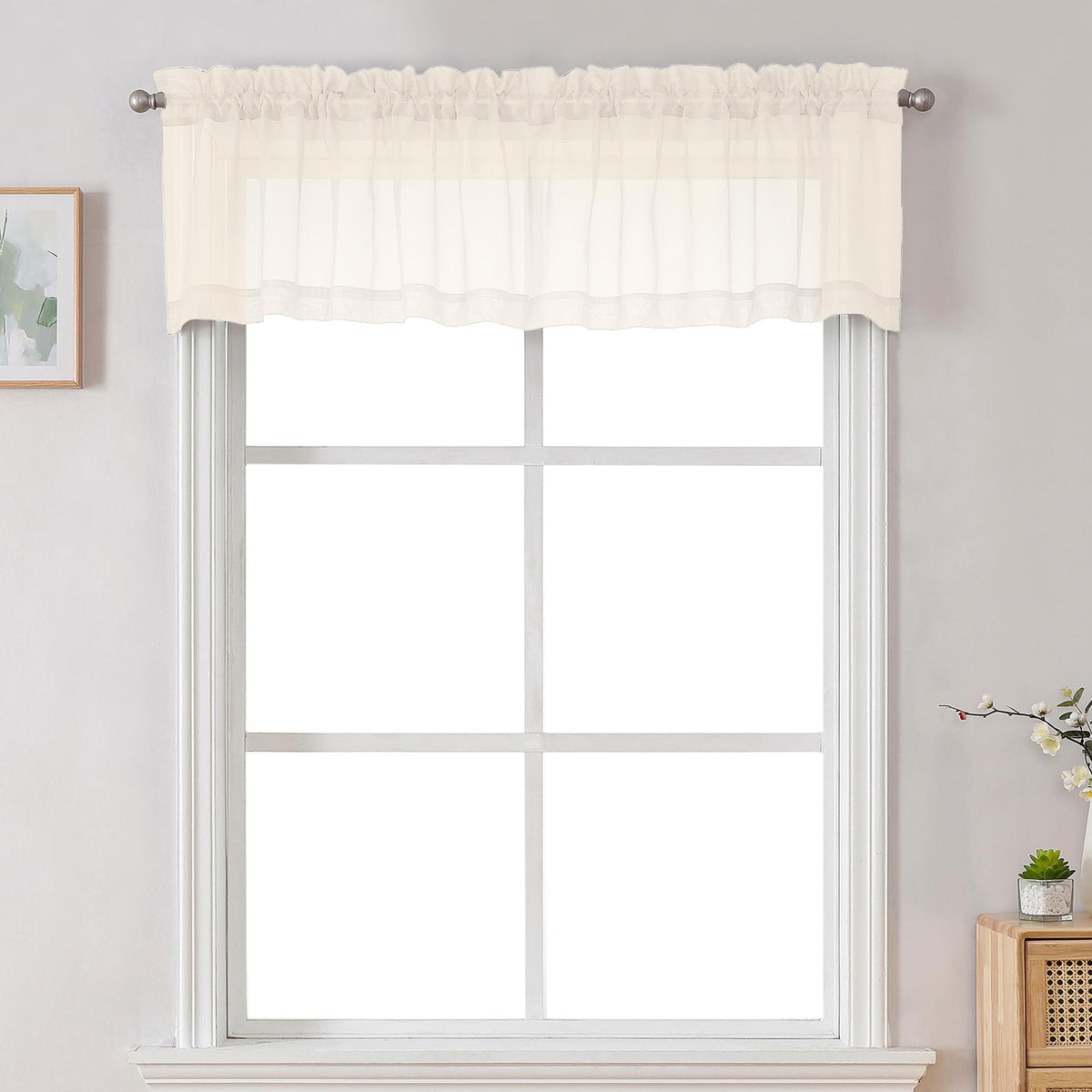 Cream Sheer Valance for Windows (2 Count)