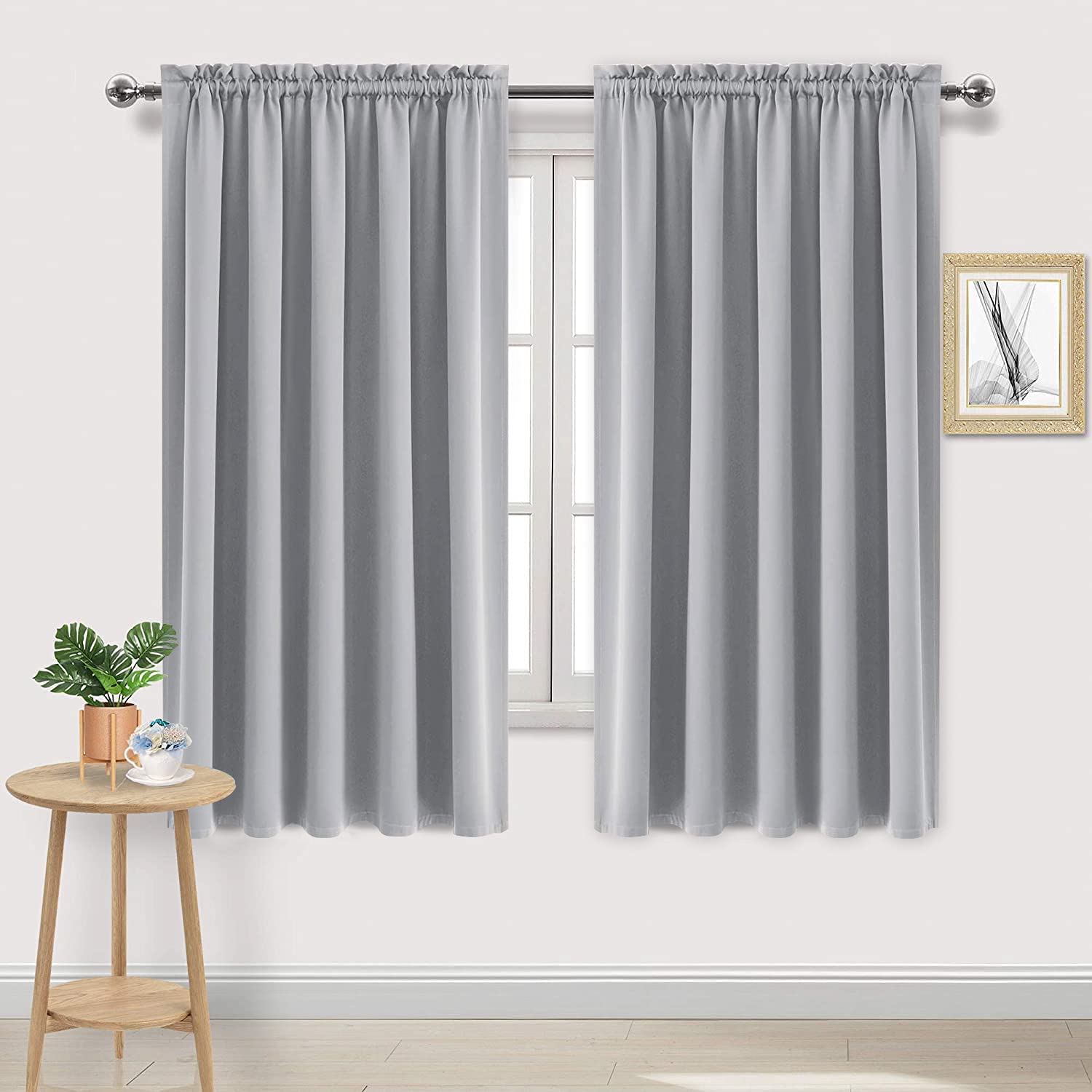 Wide Blackout Curtains for Living Room 60 x 63 Inch Long 2 Panels