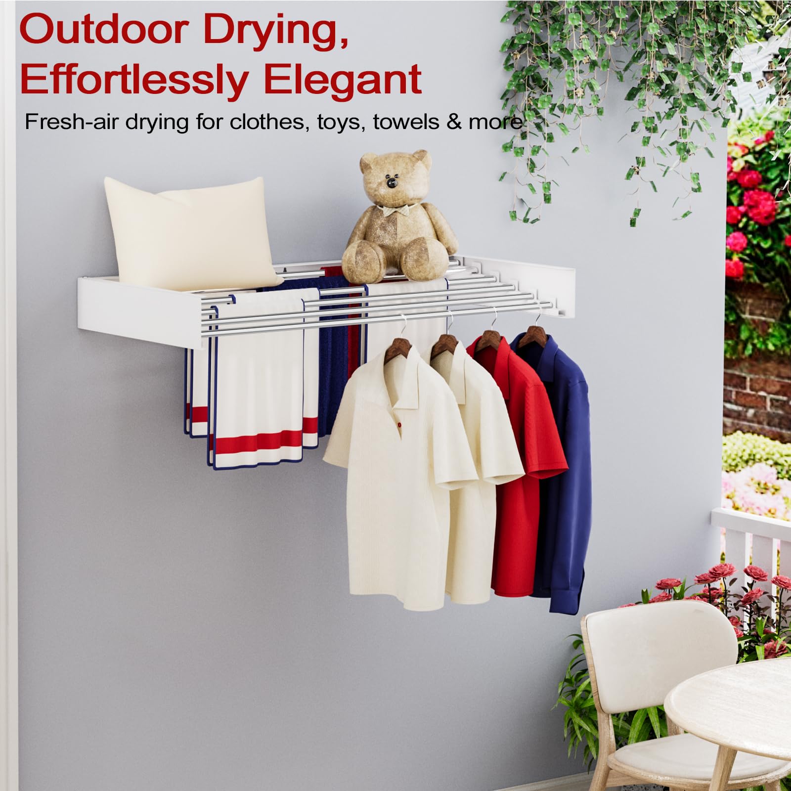 Wall Mounted Drying Rack 40"