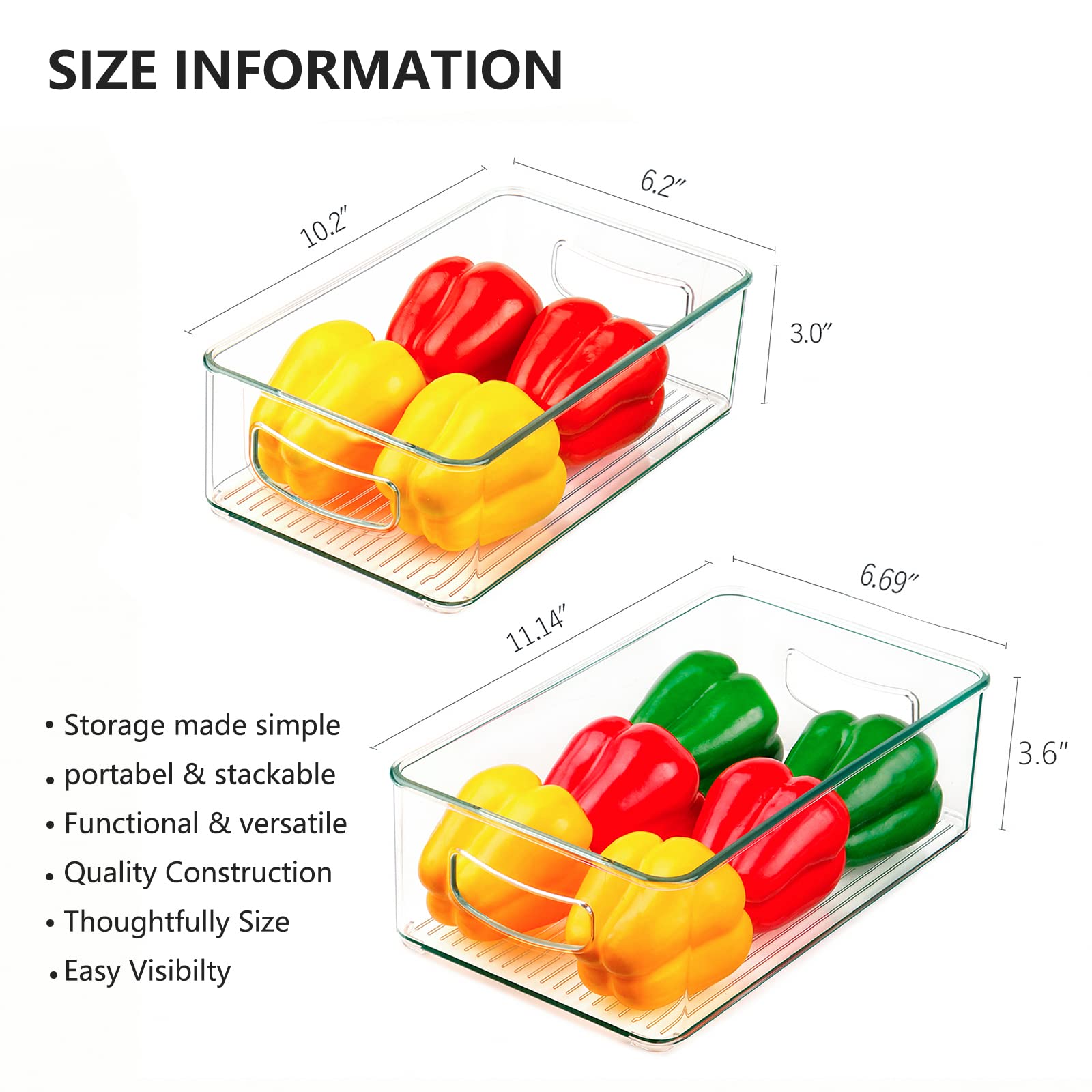 Set Of 8 Stackable Pantry Organizer Bins (8 Count)