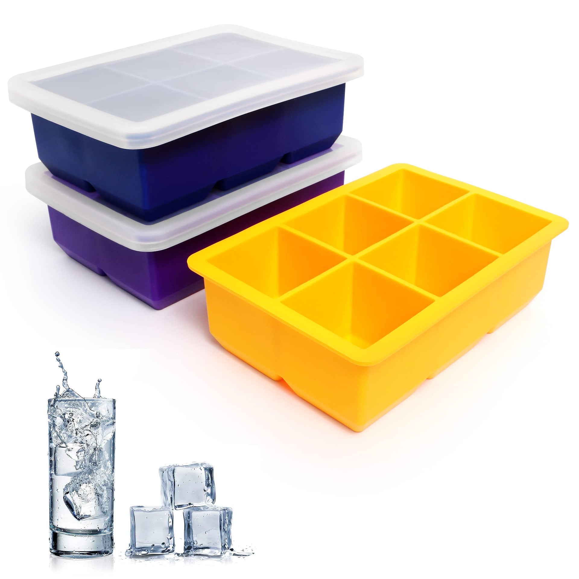 Silicone Ice Cube Trays 3 Pack (3 Count)