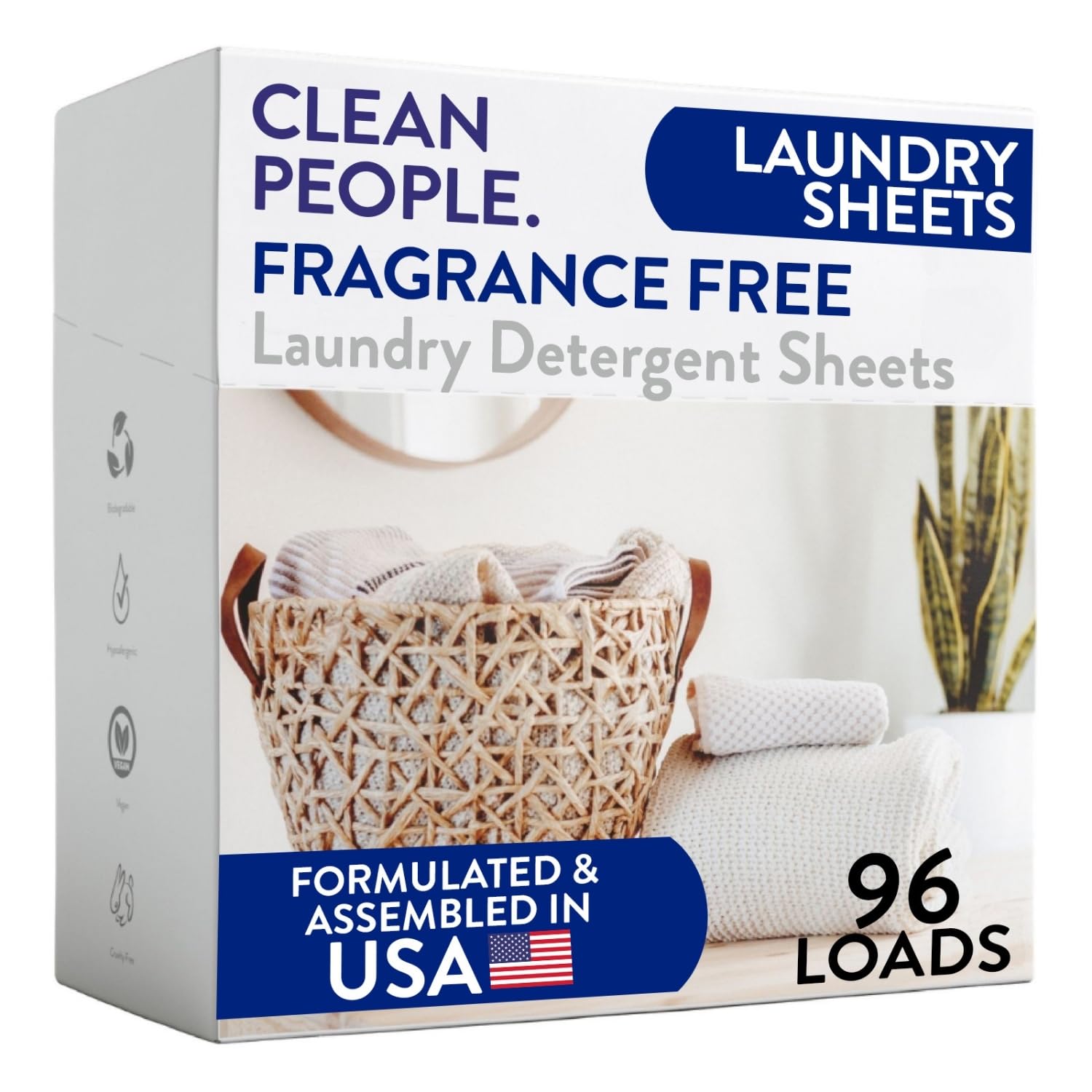 Fragrance Free Laundry Detergent Sheets (96 Count)