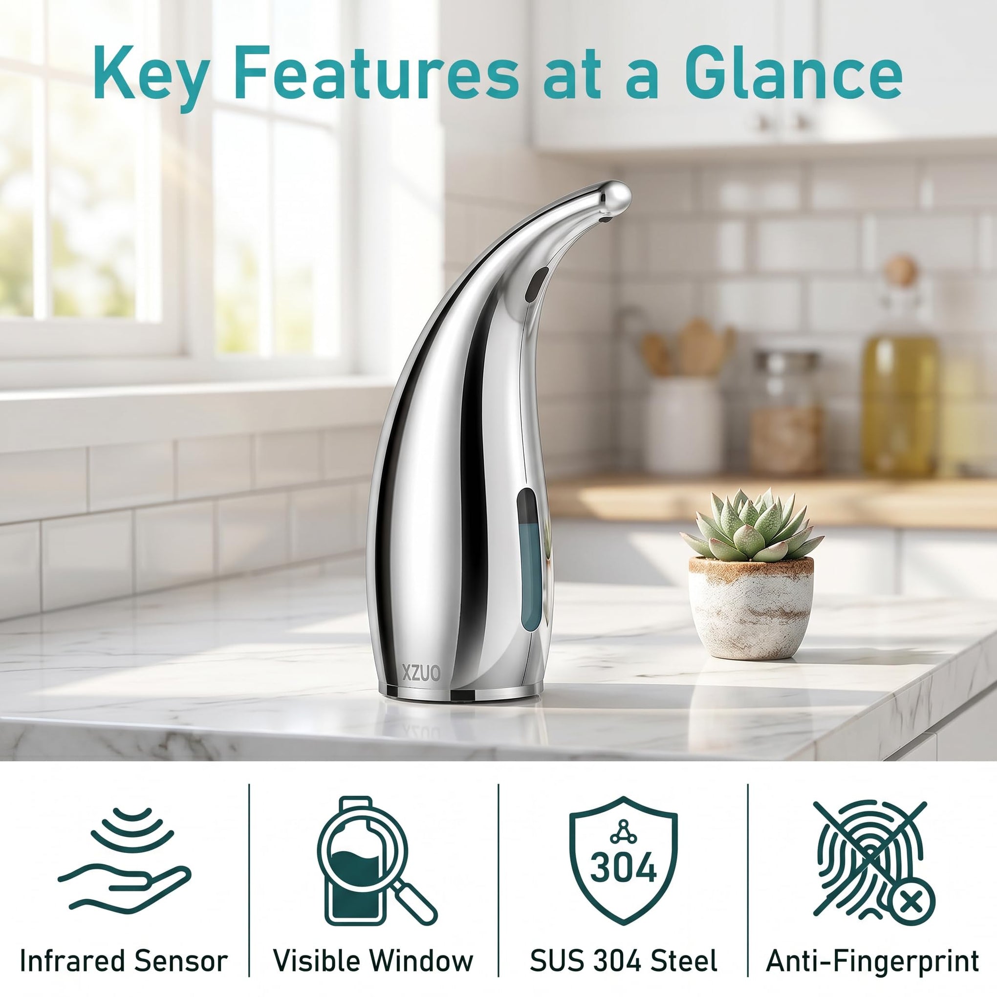 Touchless Automatic Soap Dispenser Set with Bathroom Accessories