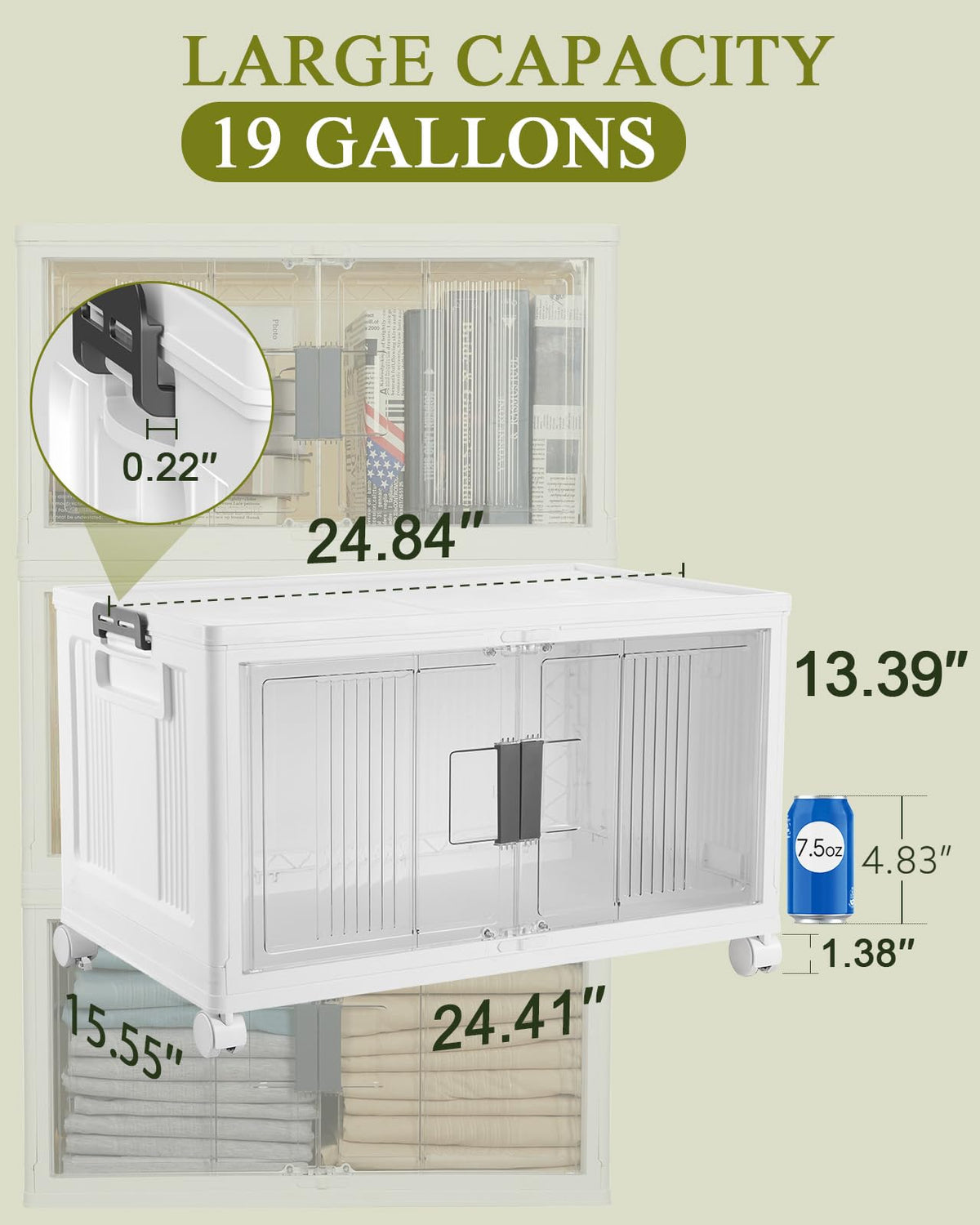 76QT Storage Bins with Lids for Home