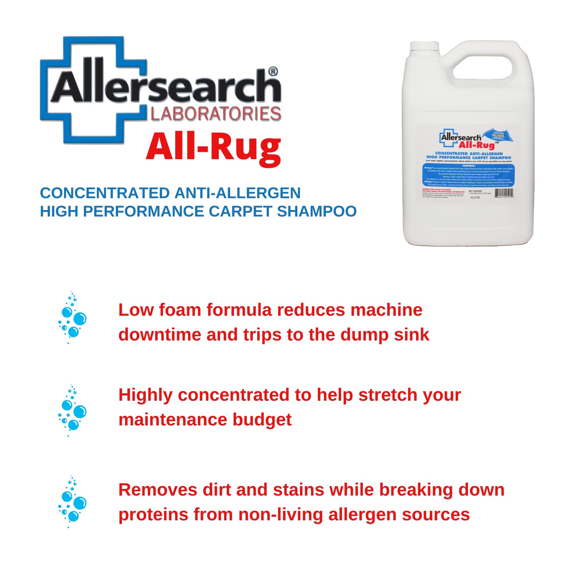 All-Rug Anti-Allergen Concentrated Carpet Shampoo 1 Gallon (128 Oz) (128 Fl Oz)