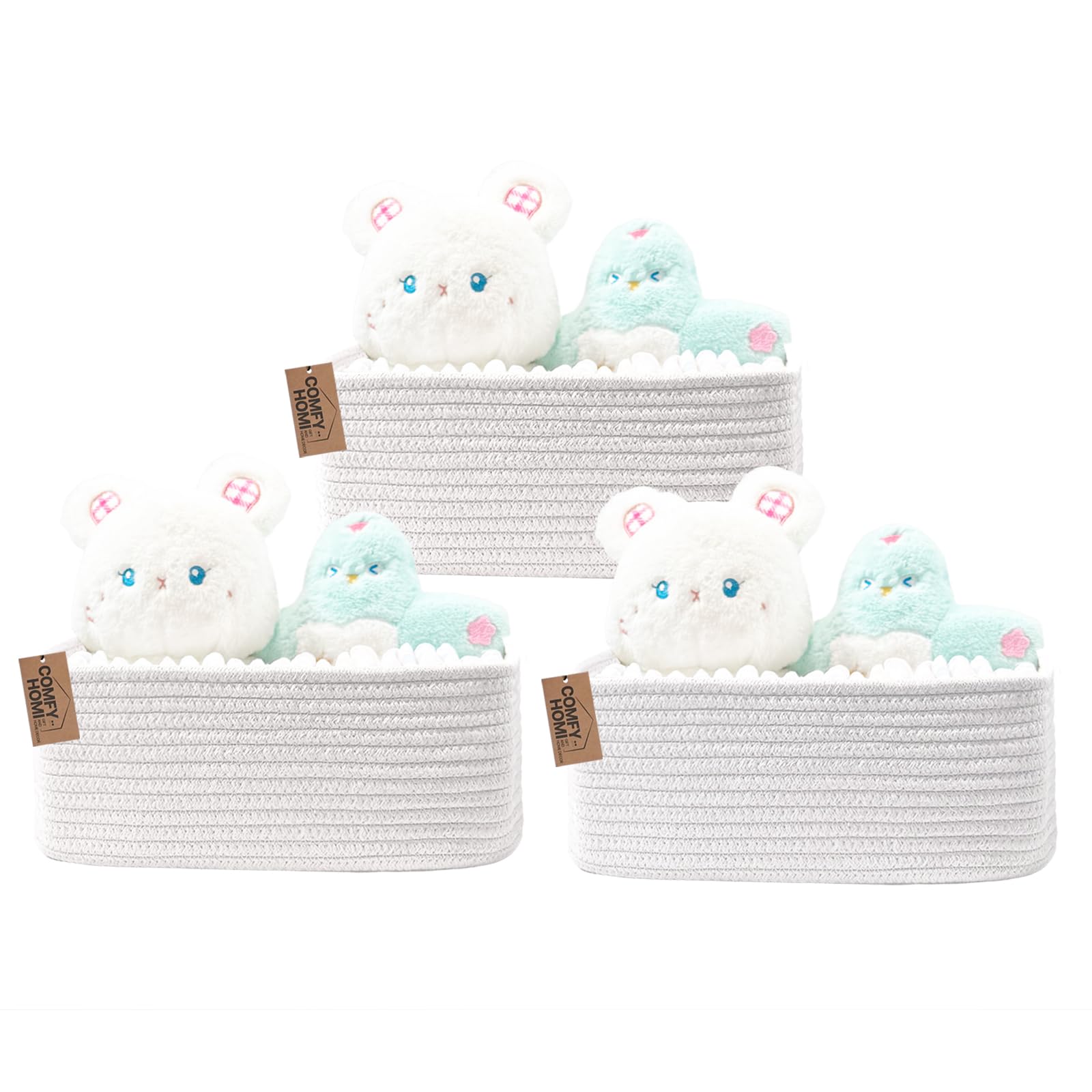 COMFY HOMI 11.5"x7.5"x4.7" Storage Baskets for Organizing (3 Count)