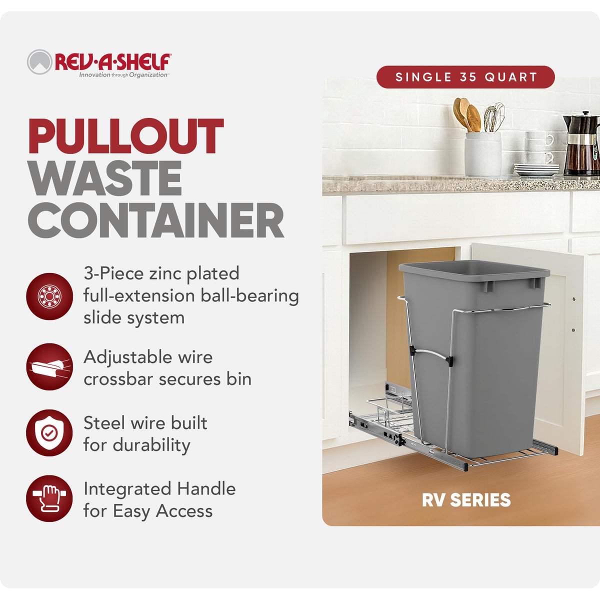 Pullout Trash Can for Kitchen Cabinets