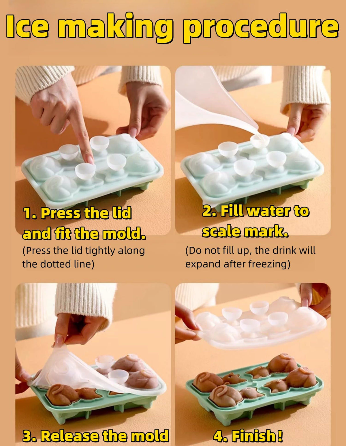 Cute 3D Cat Ice Mold