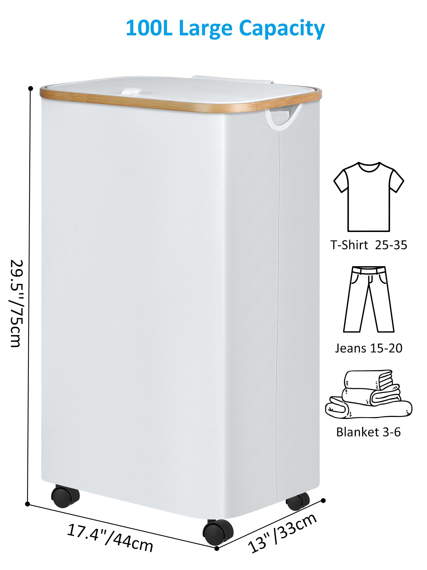 Laundry Basket with Wheels