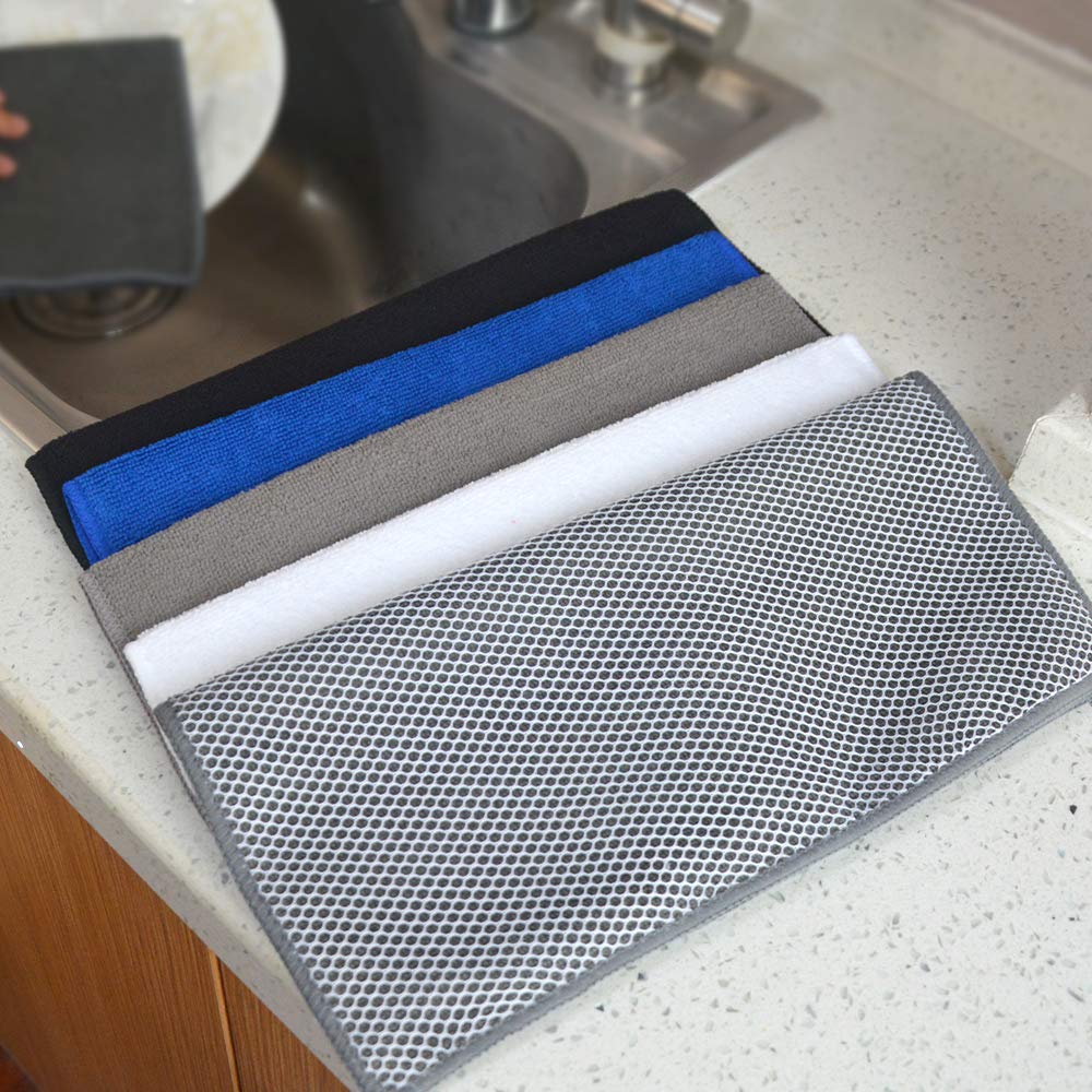 Dish Cloth for Washing Dishes Kitchen Washcloth Cleaning Cloth (5 Count)