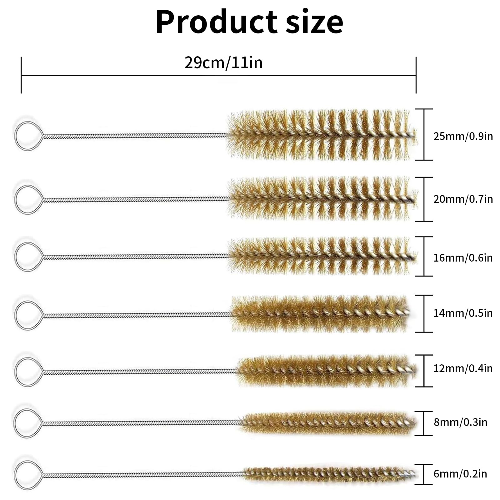 7 Pcs Brass Brush Set