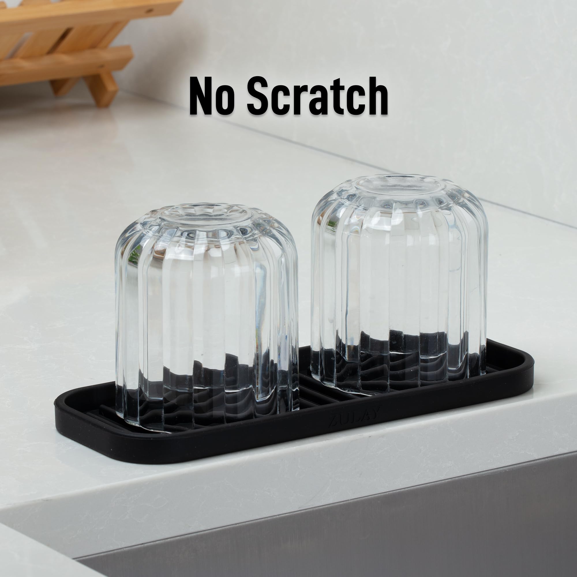 9x3.5) Silicone Sponge Holder for Kitchen Sink - Flexible Multipurpose Soap Tray Sponge Holder - Sink Organizer Tray for, Bathroom, Makeup, Trinkets & More (Black)