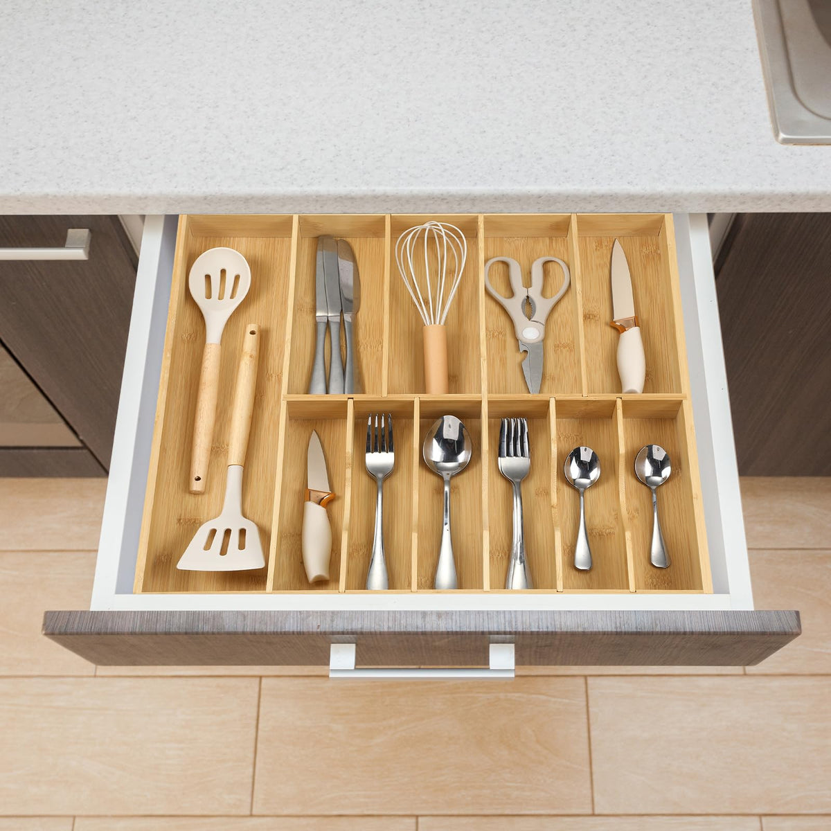 Silverware Organizer for Kitchen Drawers