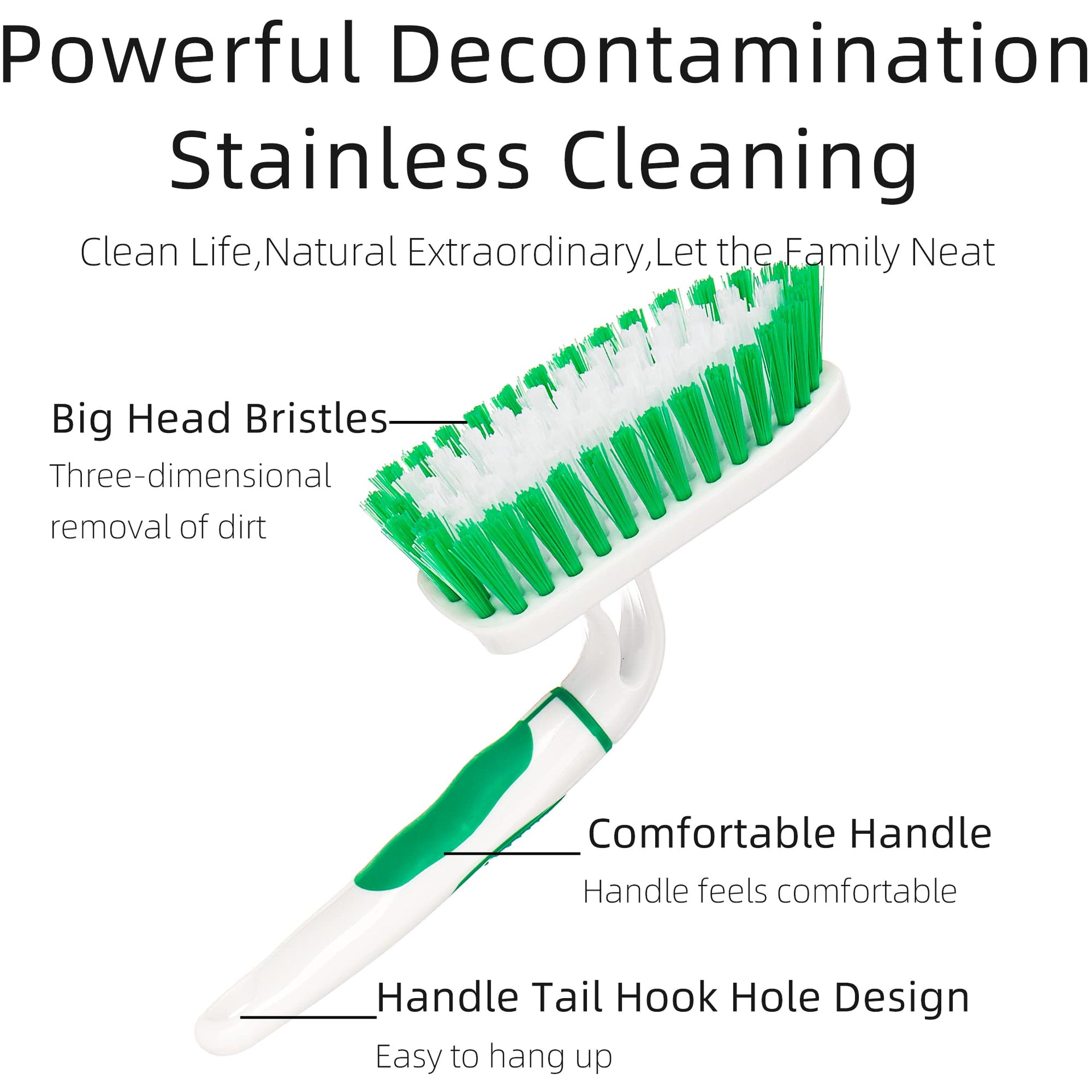 2 Pack Scrub Brush for Cleaning with Long Handle (2 Count)