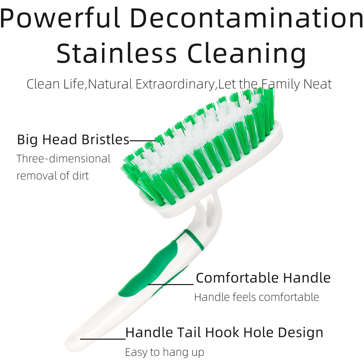 2 Pack Scrub Brush for Cleaning with Long Handle (2 Count)