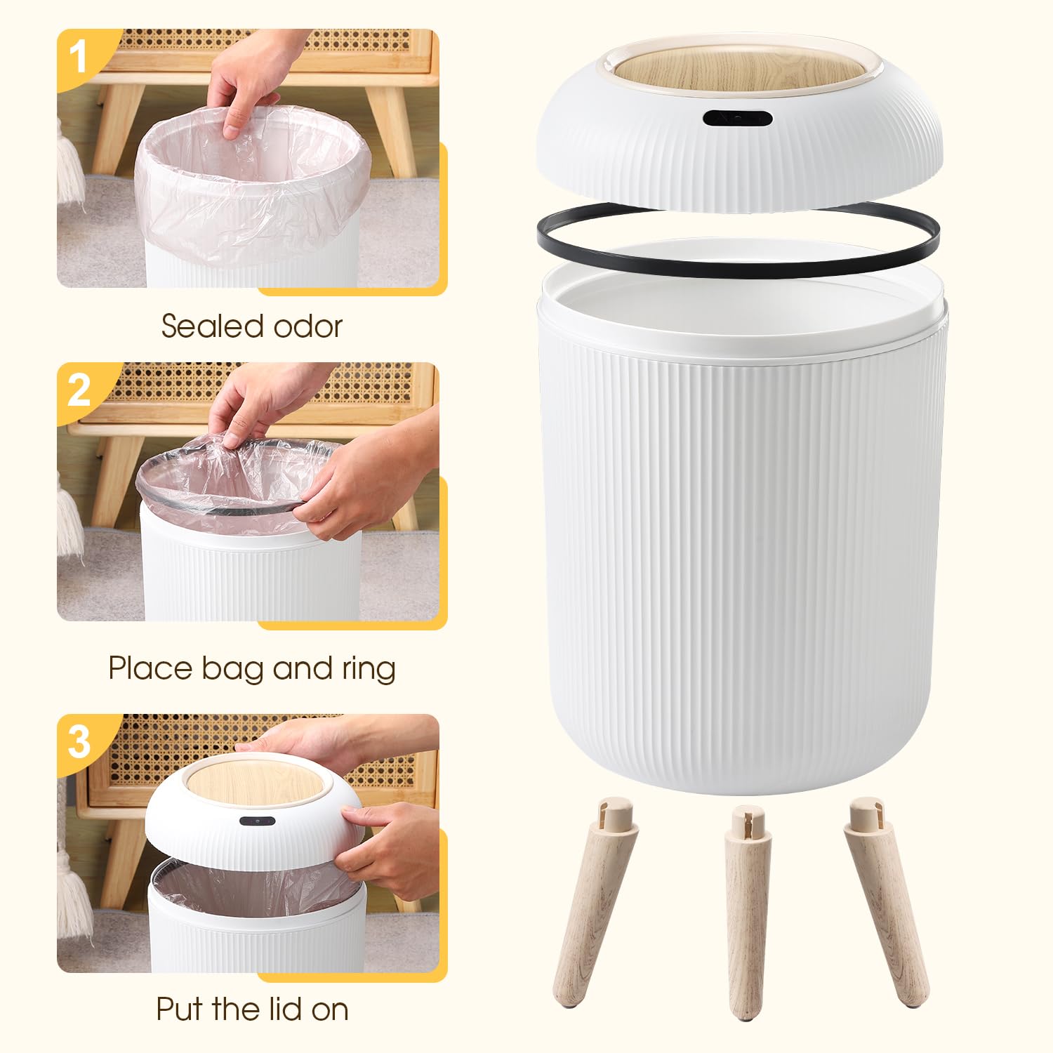 Motion Sensor Bathroom Trash Can