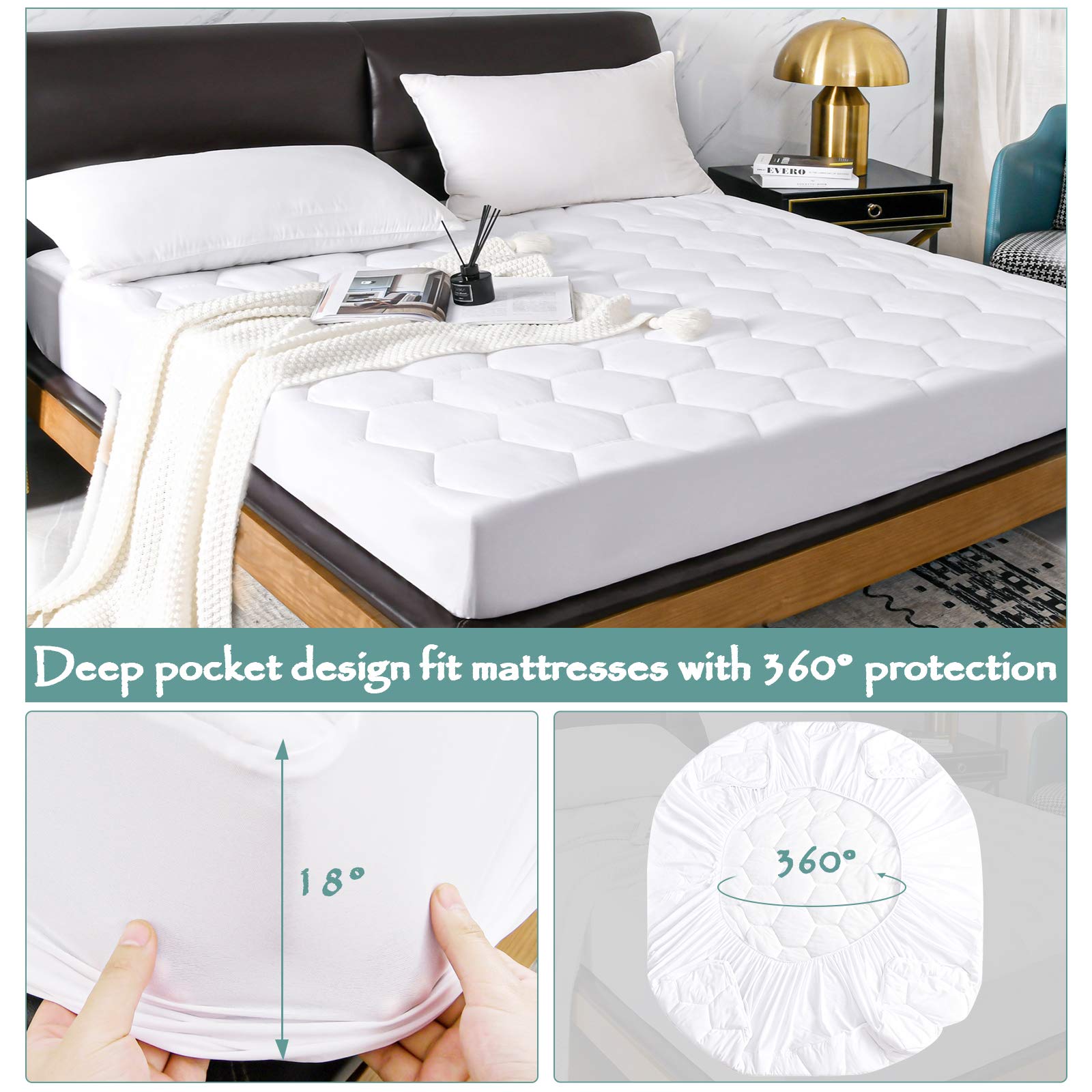 Twin Hexagonal Quilted Mattress Protector Waterproof
