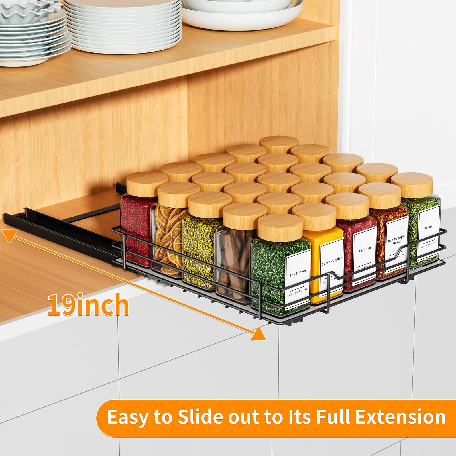 Pull Out Spice Rack Organizer for Cabinet