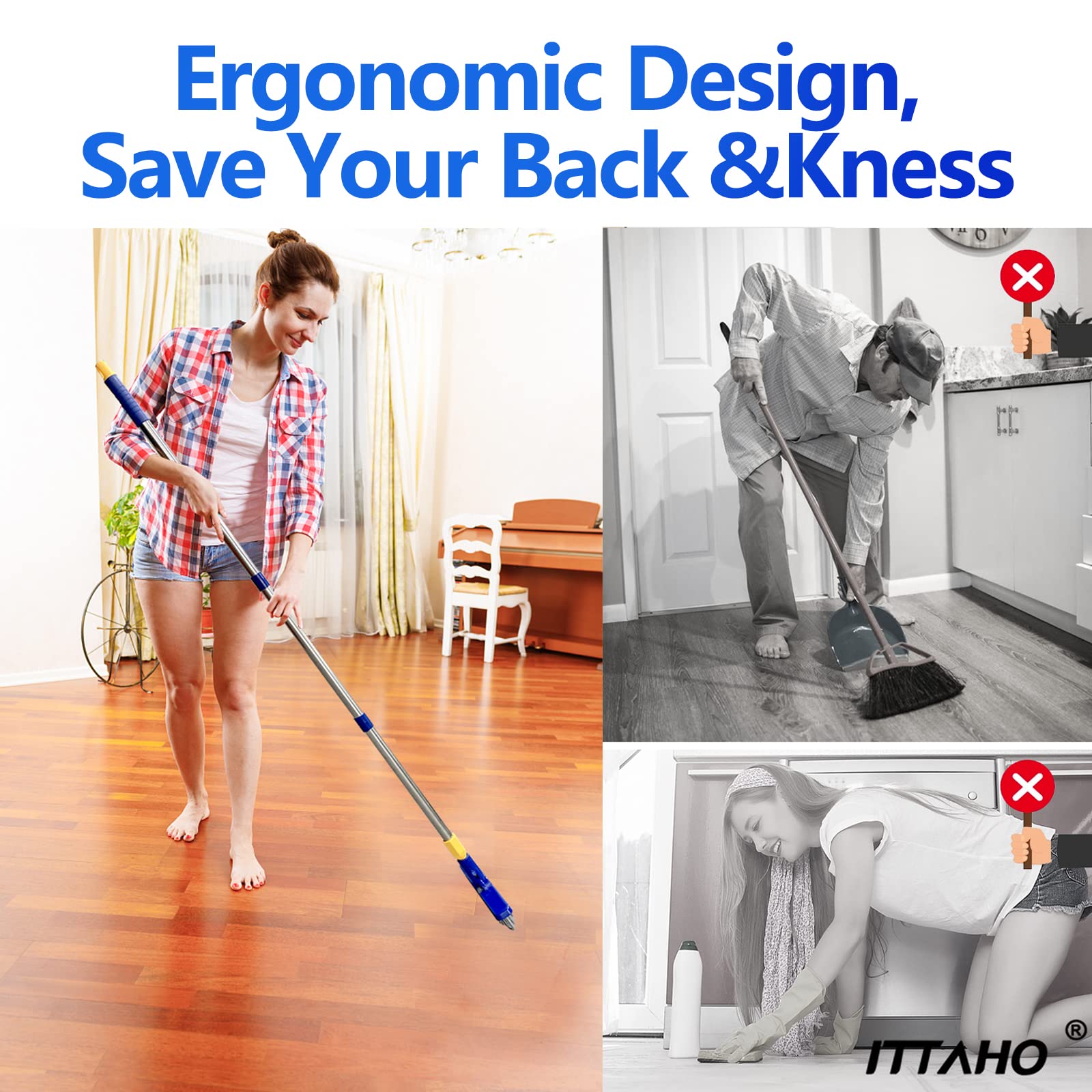 2 Pack Grout Brush with Long Handle