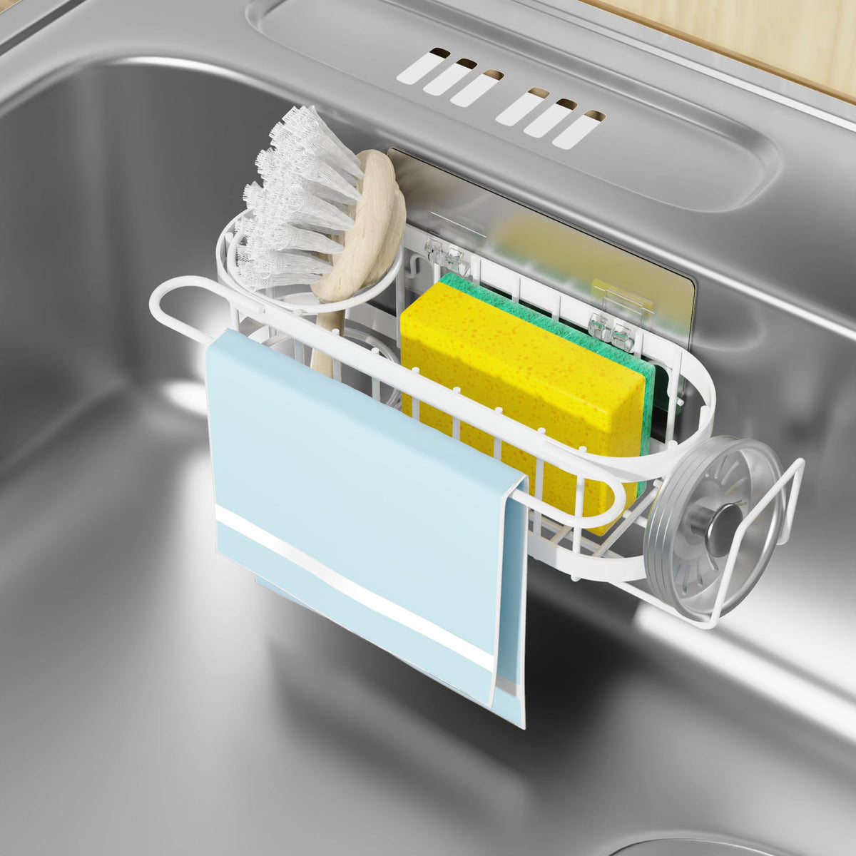 Kitchen Sink Caddy Sponge Holder in The Sink