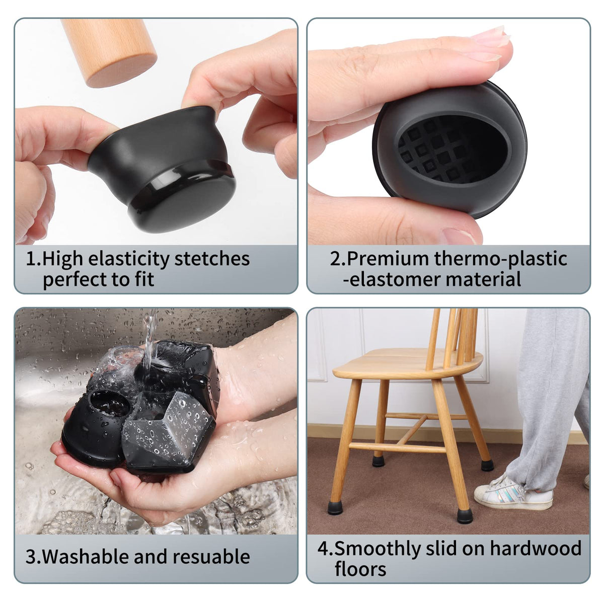 Chair Sliders for Carpet Furniture Pads Glides for Chair Table (8 Count)
