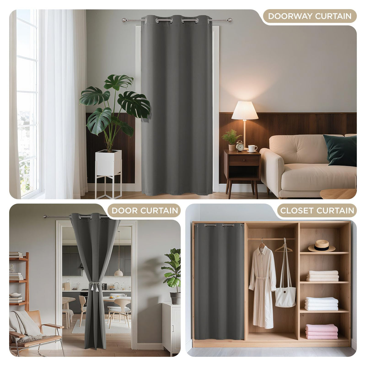 Door Curtain Blackout Curtains for Doorway Privacy Closet Drapes