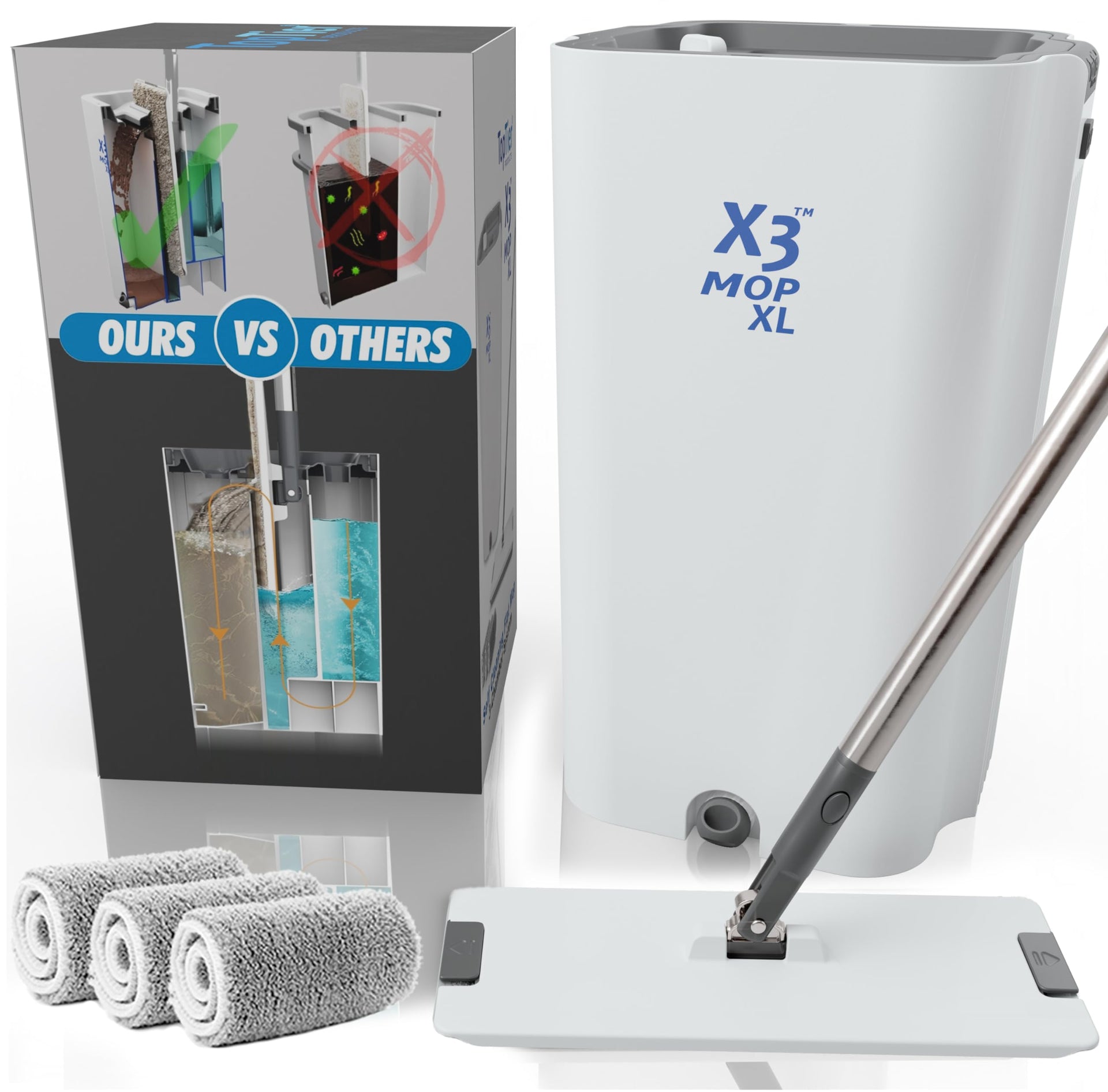 X3 Mop XL Separates Dirty and Clean Water - ModHome Supplies