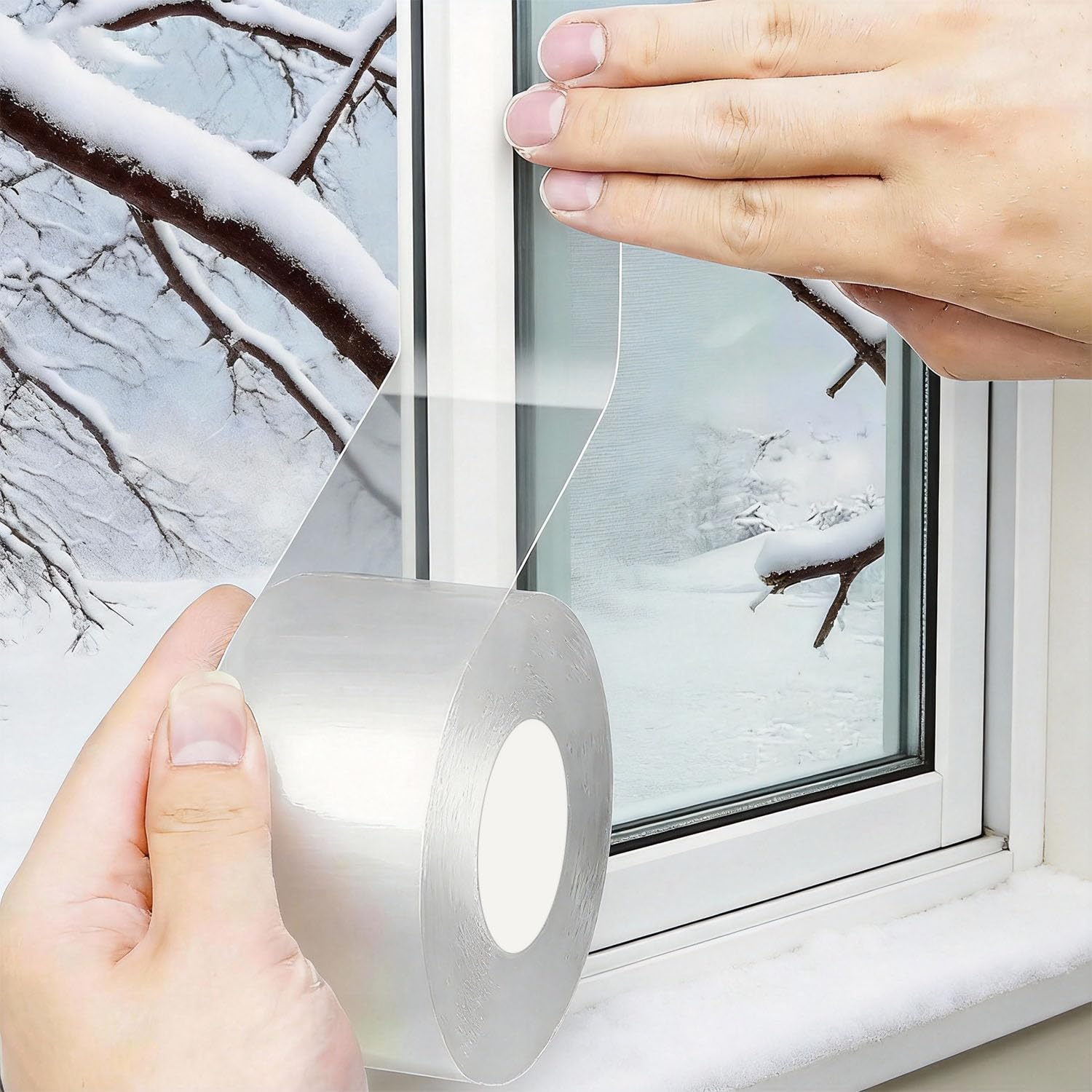 Transparent Window Weather Sealing Tape 2 Inch x 33 FT Weather Stripping Residue