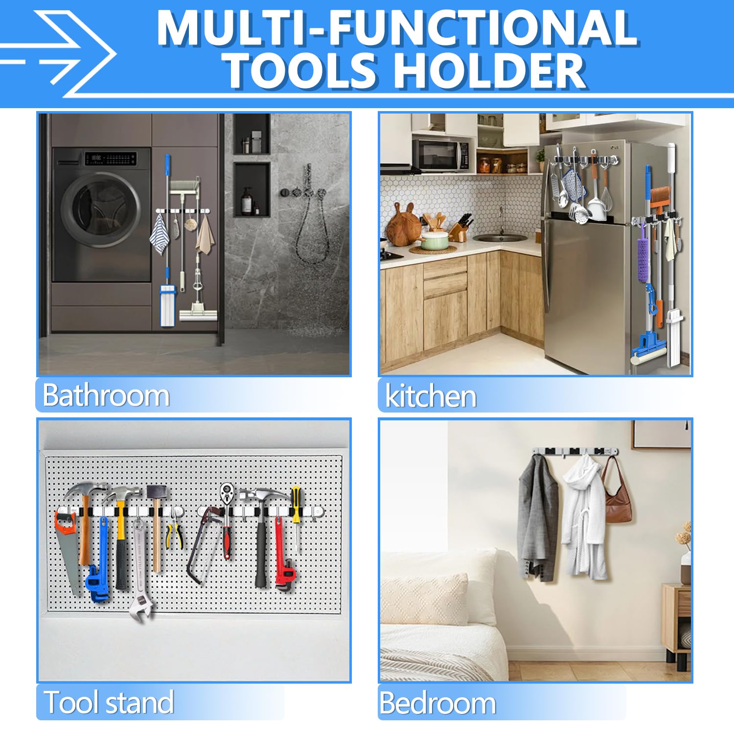 Magnetic Broom Holder Wall Mount 1 Pack