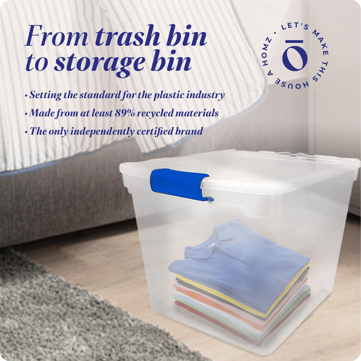 Clear Plastic Storage Bins with Latching Lids (4 Count)