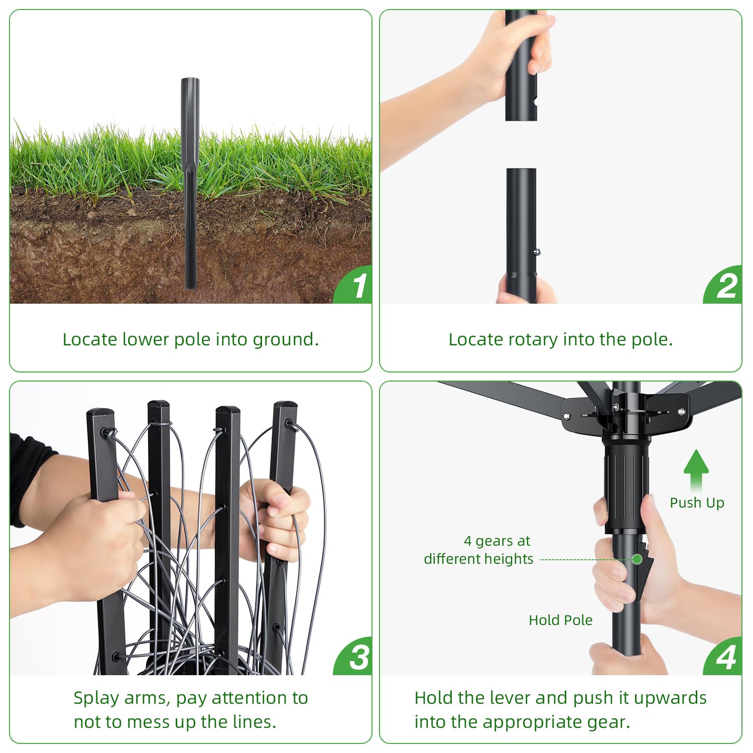 Heavy Duty Outdoor Umbrella Clothesline