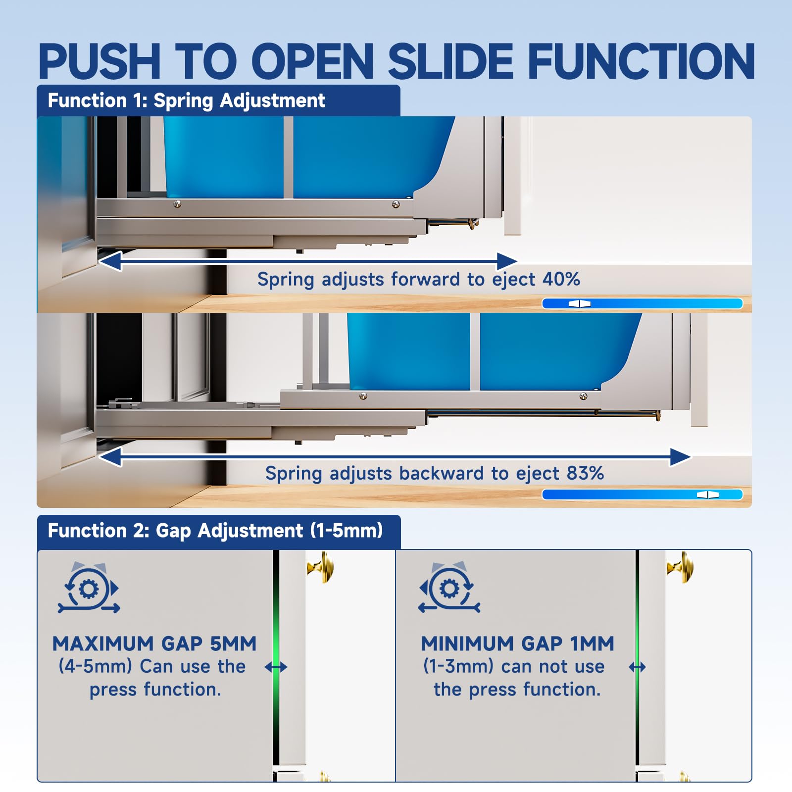 Pull Out Trash Can Under Cabinet with Push to Open Slides