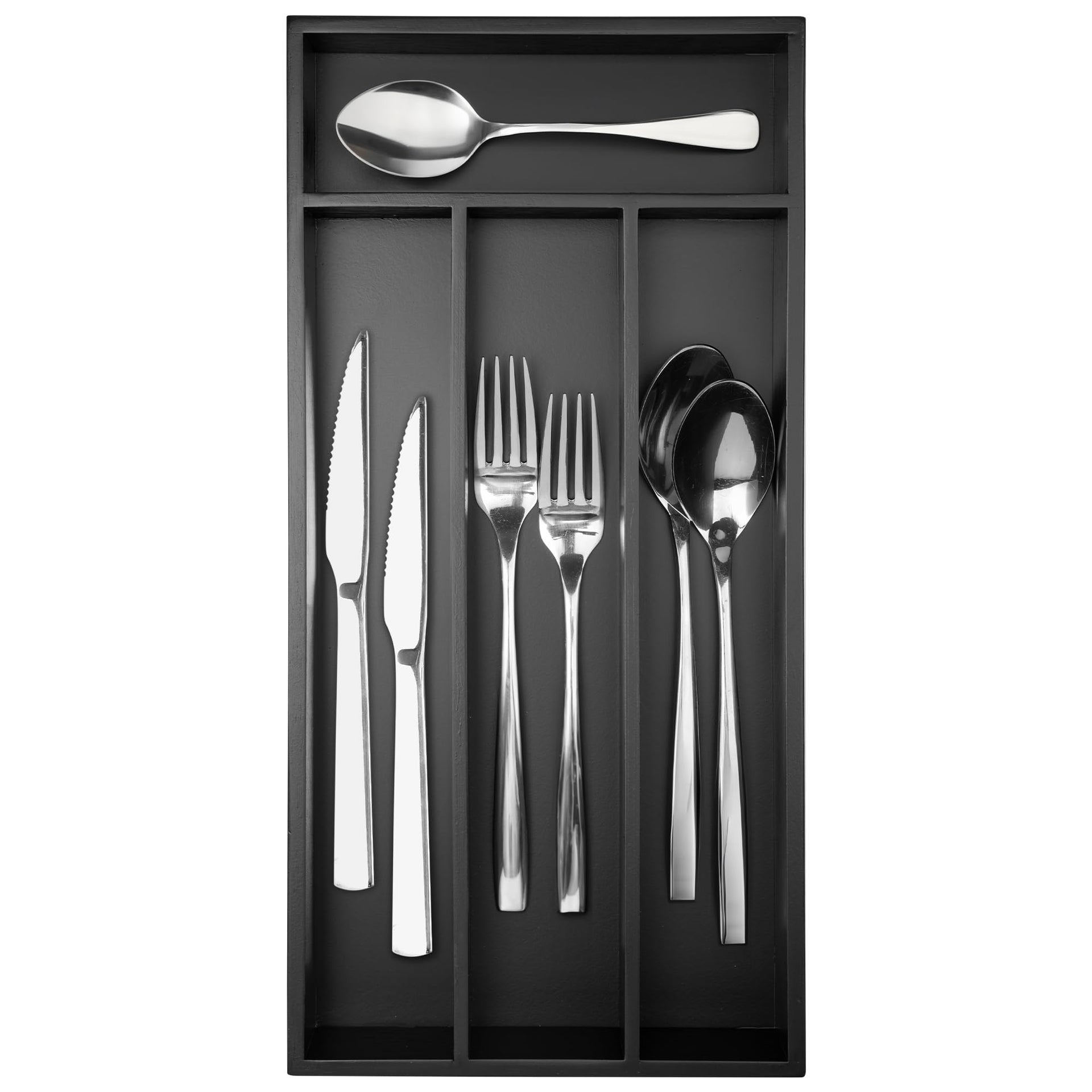 Silverware Organizer Small Bamboo Kitchen Drawer Organizer Utensil Organizer Silverware Holder Cutlery Organizer in drawer Flatware Organizer Tray