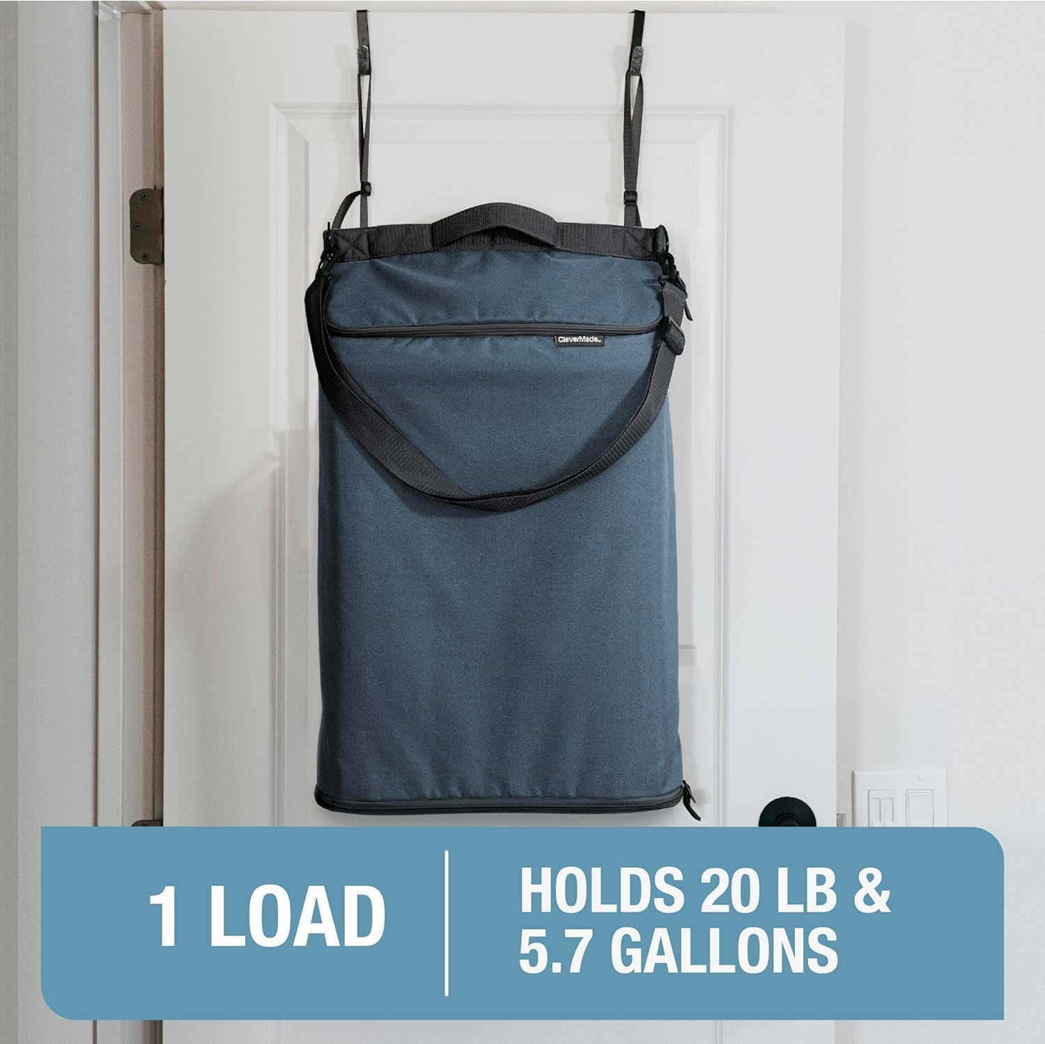 Hanging Laundry Hamper Bag with Over the Door Hooks