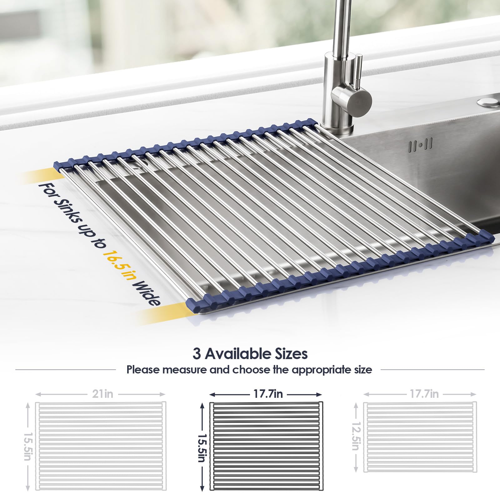 Roll Up Dish Drying Rack Over Sink