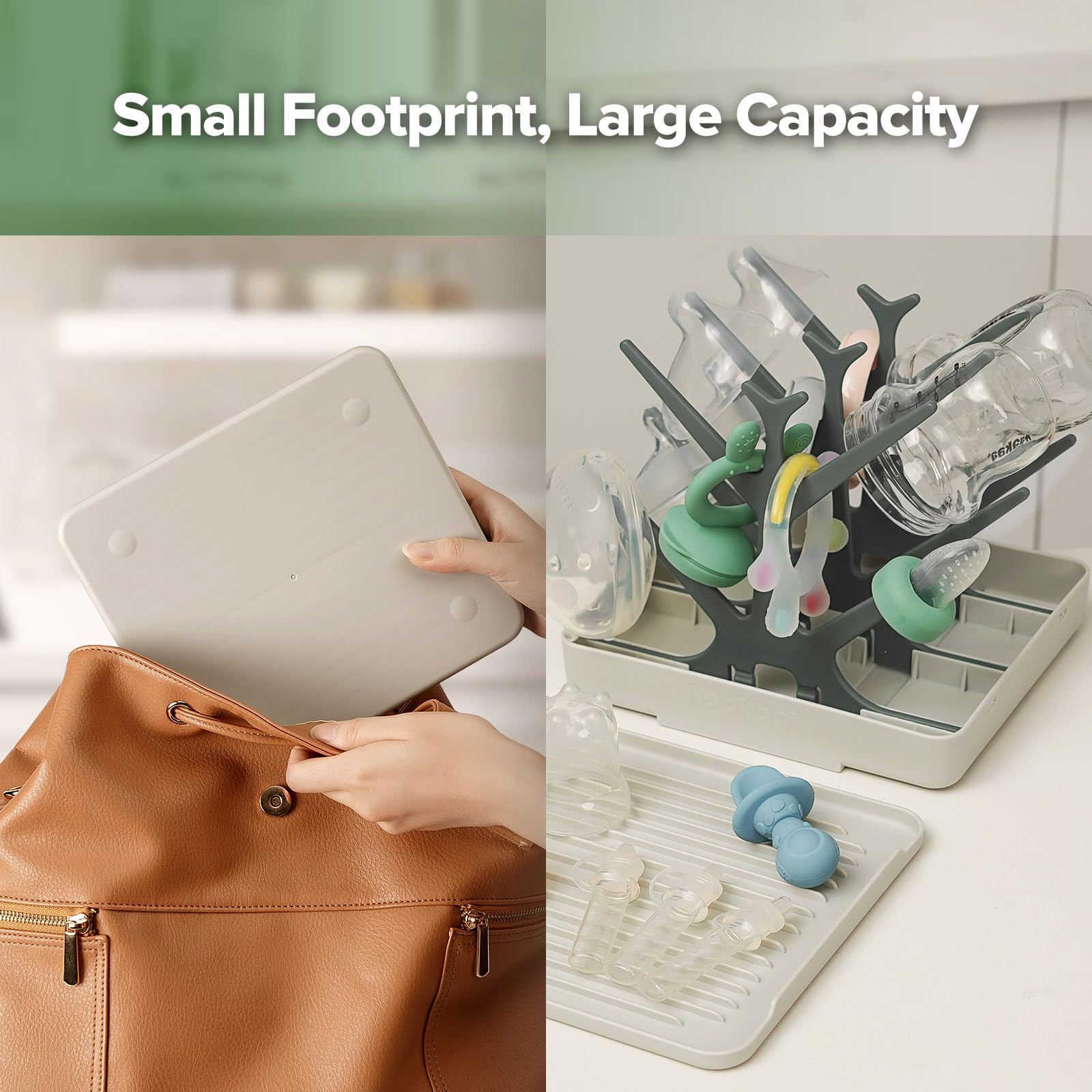 Portable Baby Bottle Drying Rack with Tray