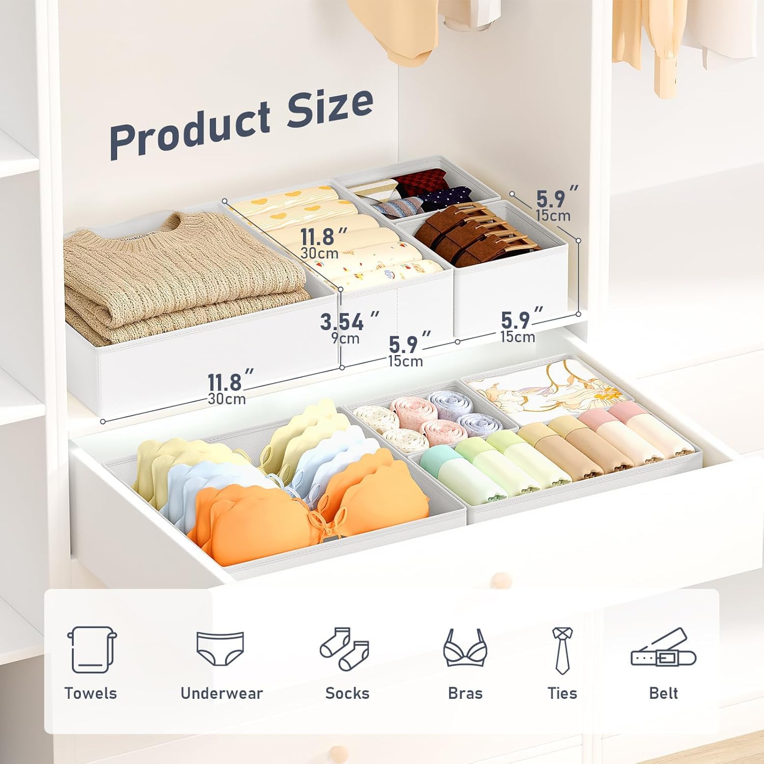 Drawer Organizer Clothes (21 Count)