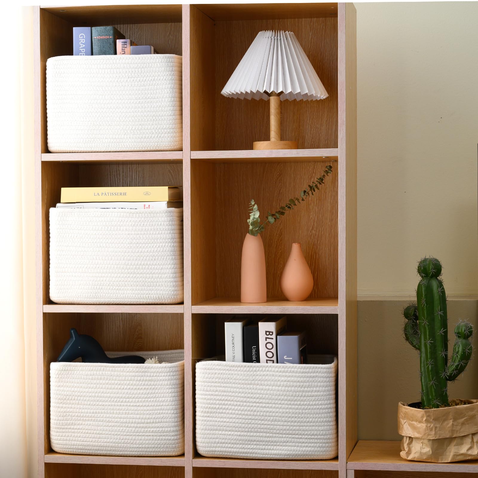 White Storage Baskets for Organizing (4 Count)