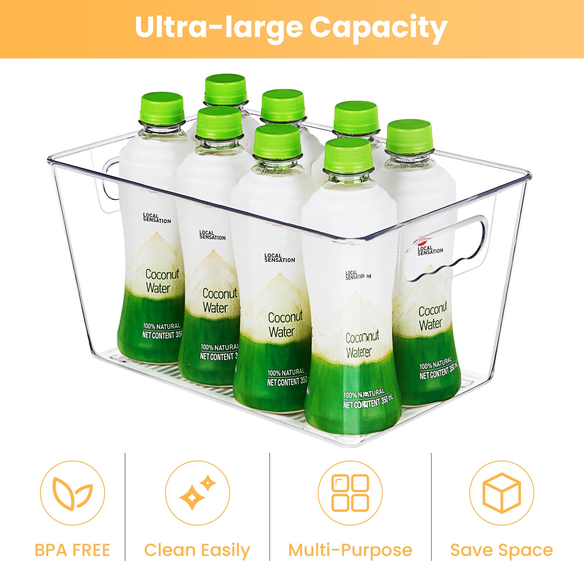Clear Pantry Storage Organizer Bins (10 Count)
