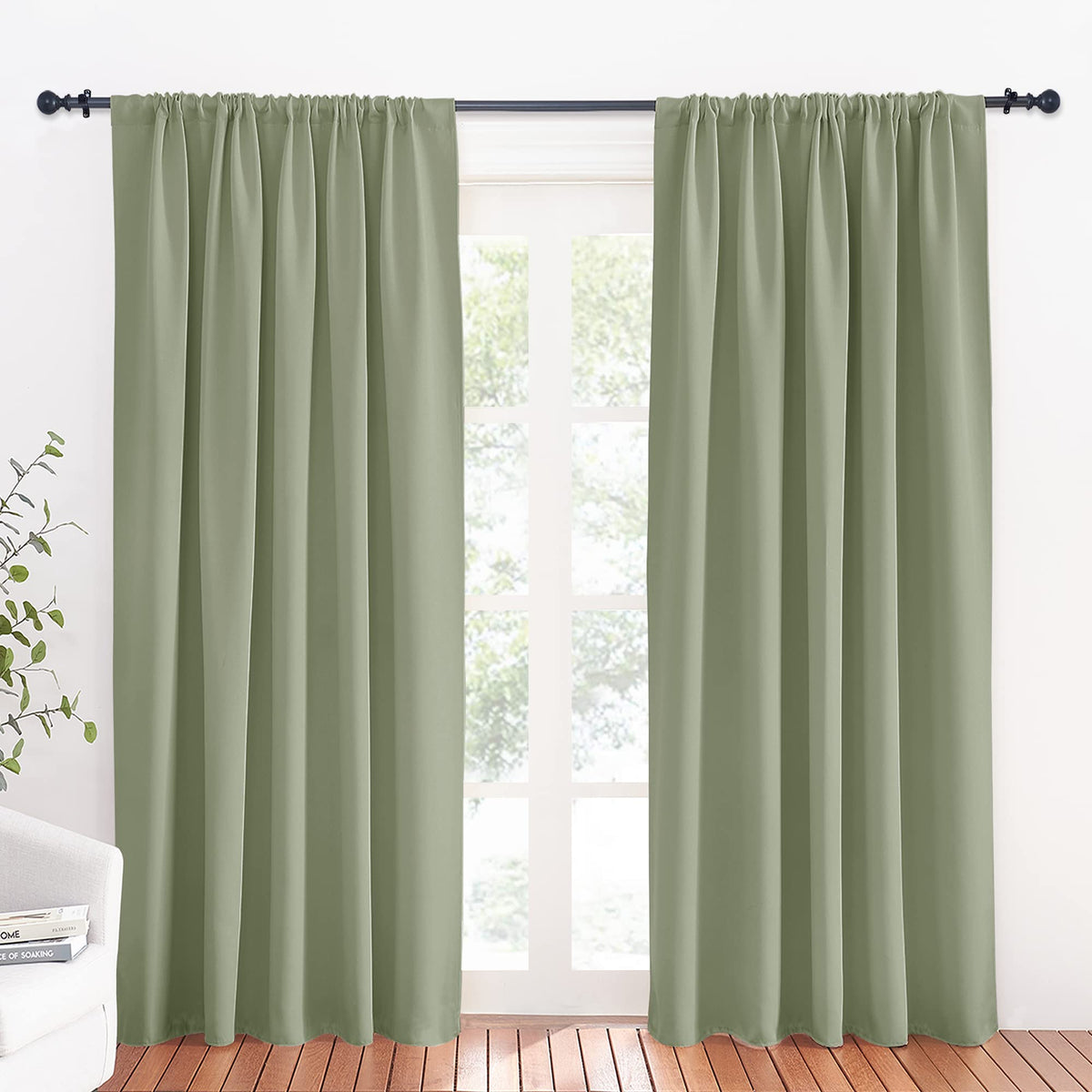 Large Blackout Curtains for Bedroom Living Room 84 inches Long (2 Count)